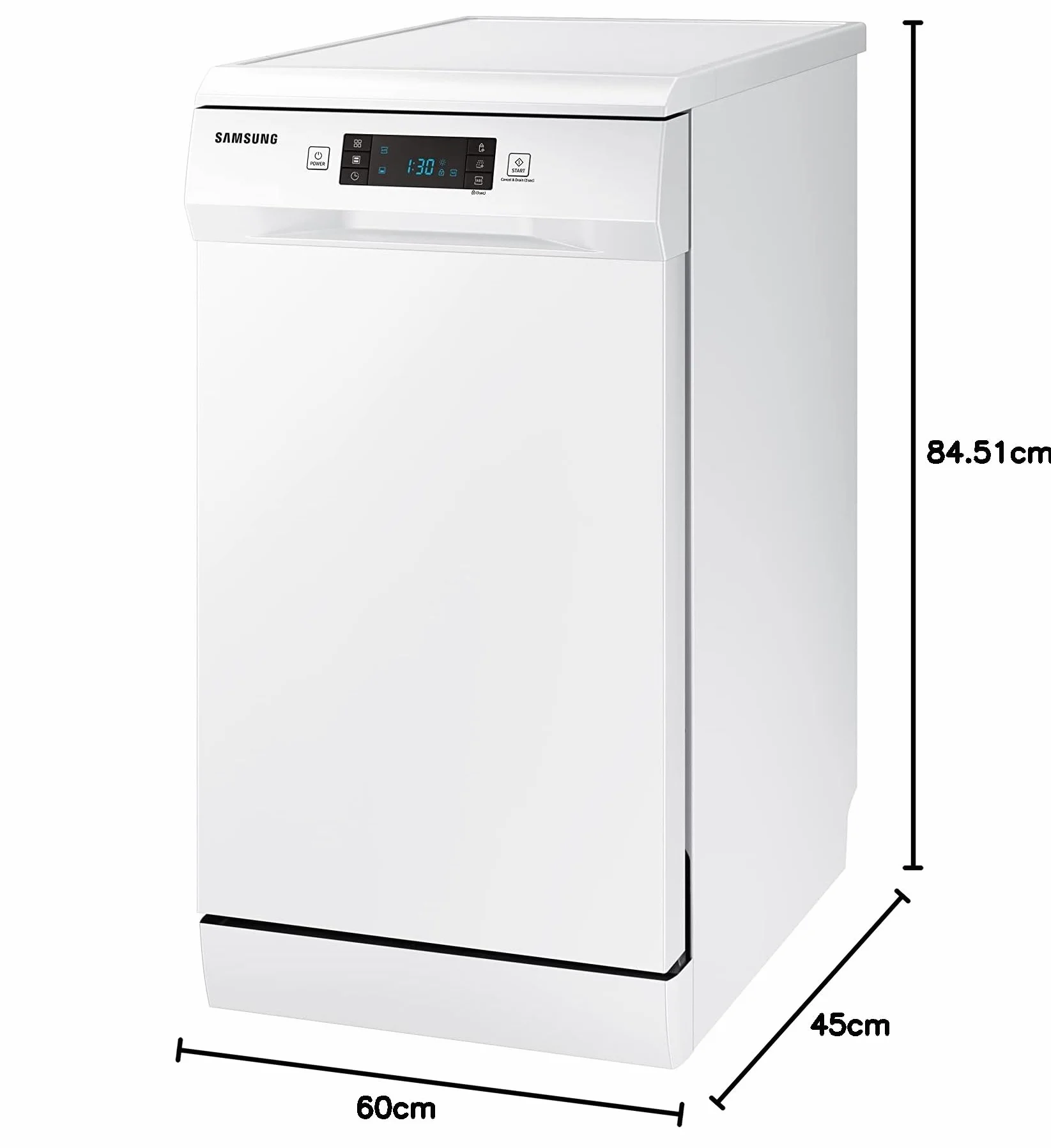 SAMSUNG DW50R4070FW Lavavajillas 10 cubiertos 45cm A++ Libre instalación Blanco