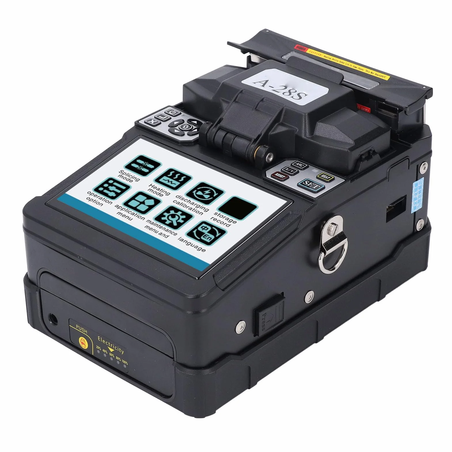 Empalmador de Fibra, Empalmador de Fusión de Fibra óptica Máquina de Empalme de Fibra óptica LCD TFT a Color de 5,0 Pulgadas (Enchufe de la UE)