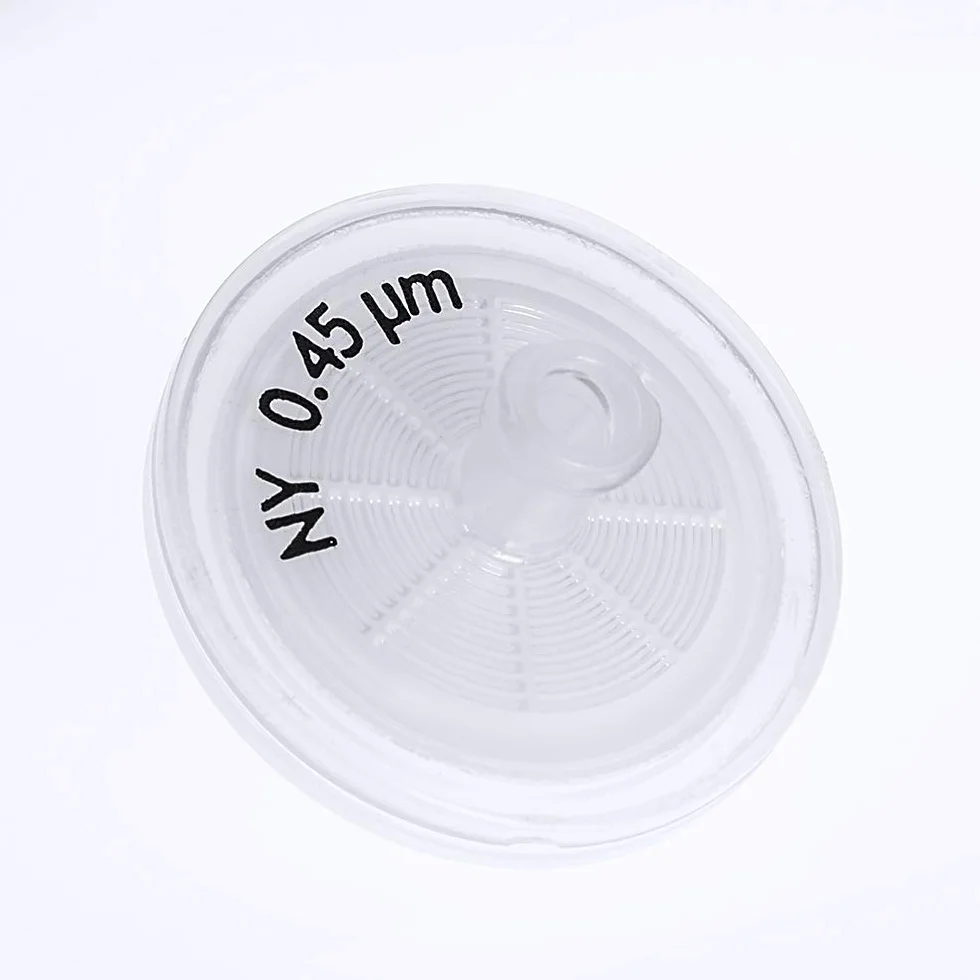 GVS Filter Technology, Filtro de jeringa, ABLUO, 25mm, Membrana NY, 0.45µm, alojamiento PP, 100/pc