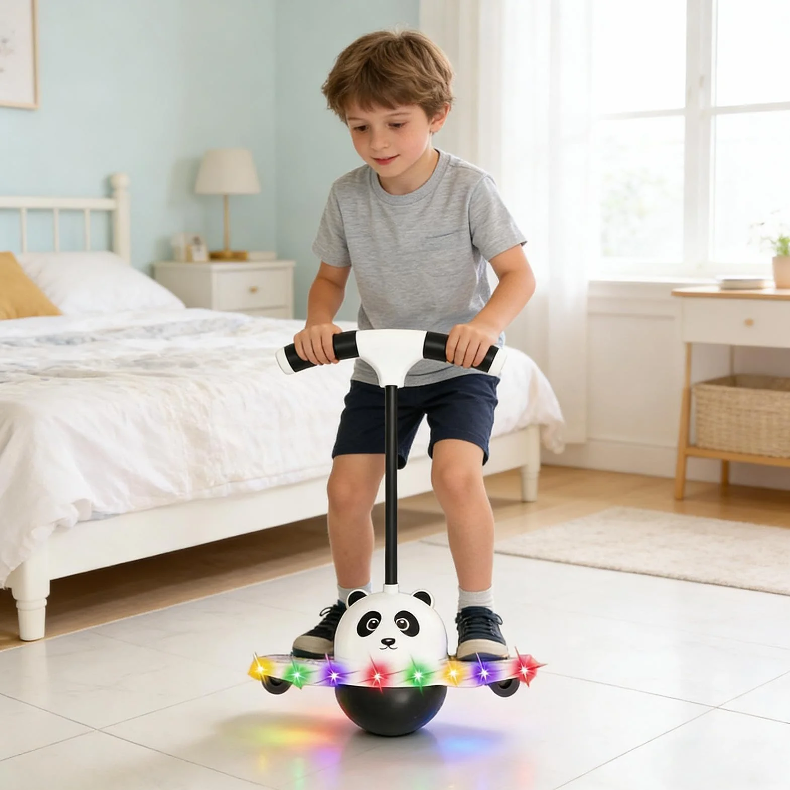 Balón De Saltar Equilibrio Juguete De Rebote Brillante PVC 25.59 Pulgadas Bola Pogo Jump Tolva Entrenamiento Equipo Juego Aire Libre Patio