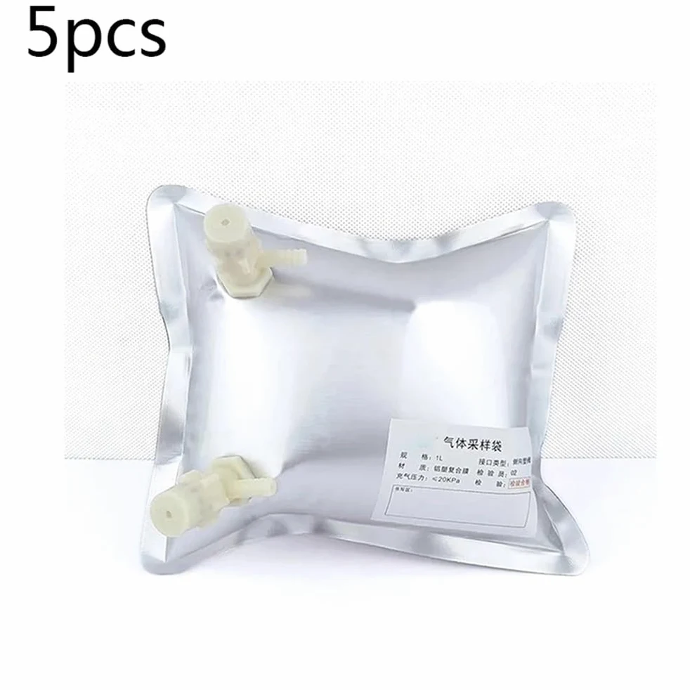 Cristalería de Laboratorio Bolsas de muestreo de papel de aluminio con doble válvula (5 unidades, 0,1/0,5/1/2/3/5/10/15 l)(8L Double valve)