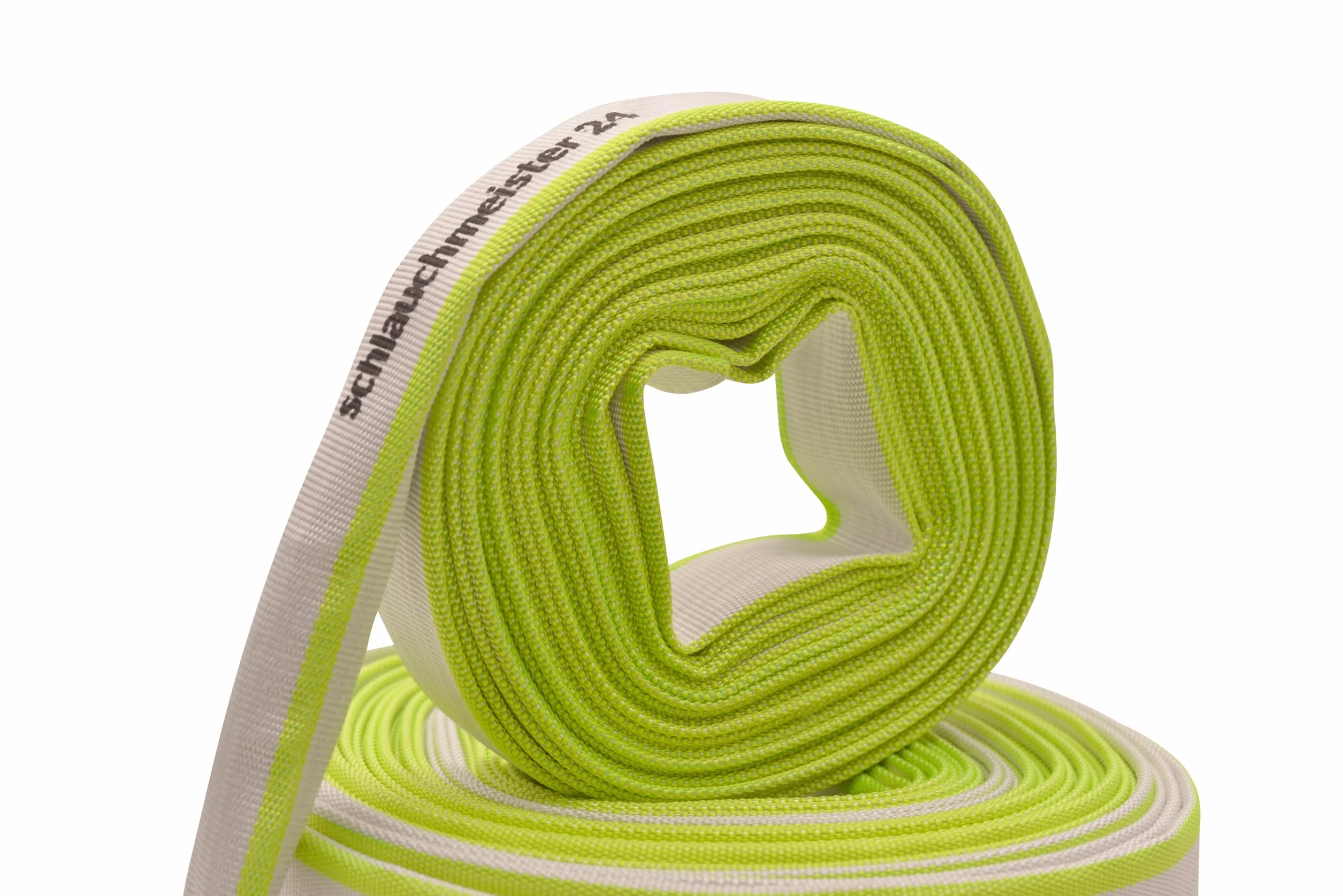 Ø 3 pulgadas - 75 mm, manguera plana de 50 m | Manguera de construcción | Manguera industrial | Caucho sintético, blanco con verde, 10 bar, -20°C a +60°C