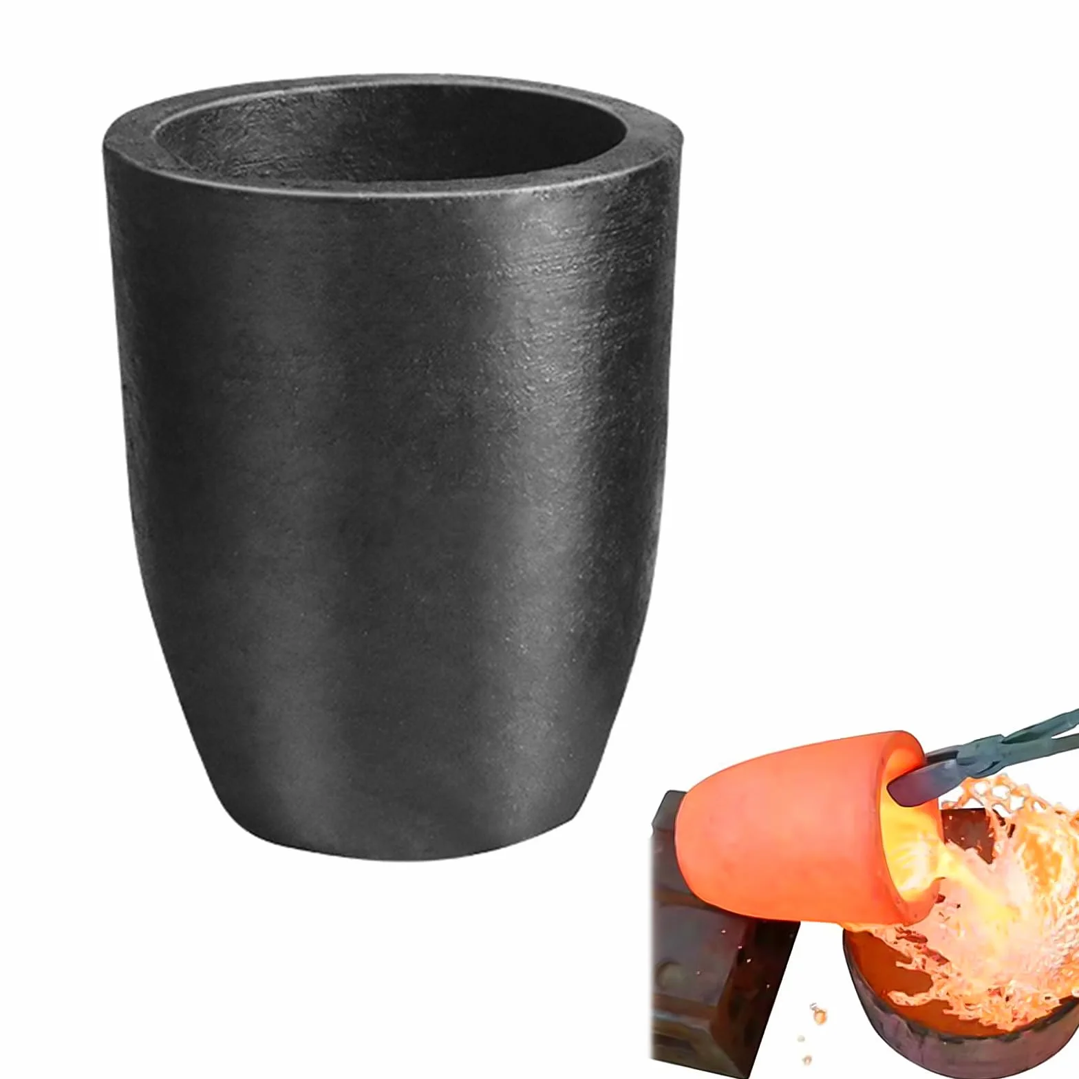Crisol de grafito de carburo de silicio para fundir metal, fundición de oro plata cobre latón aluminio