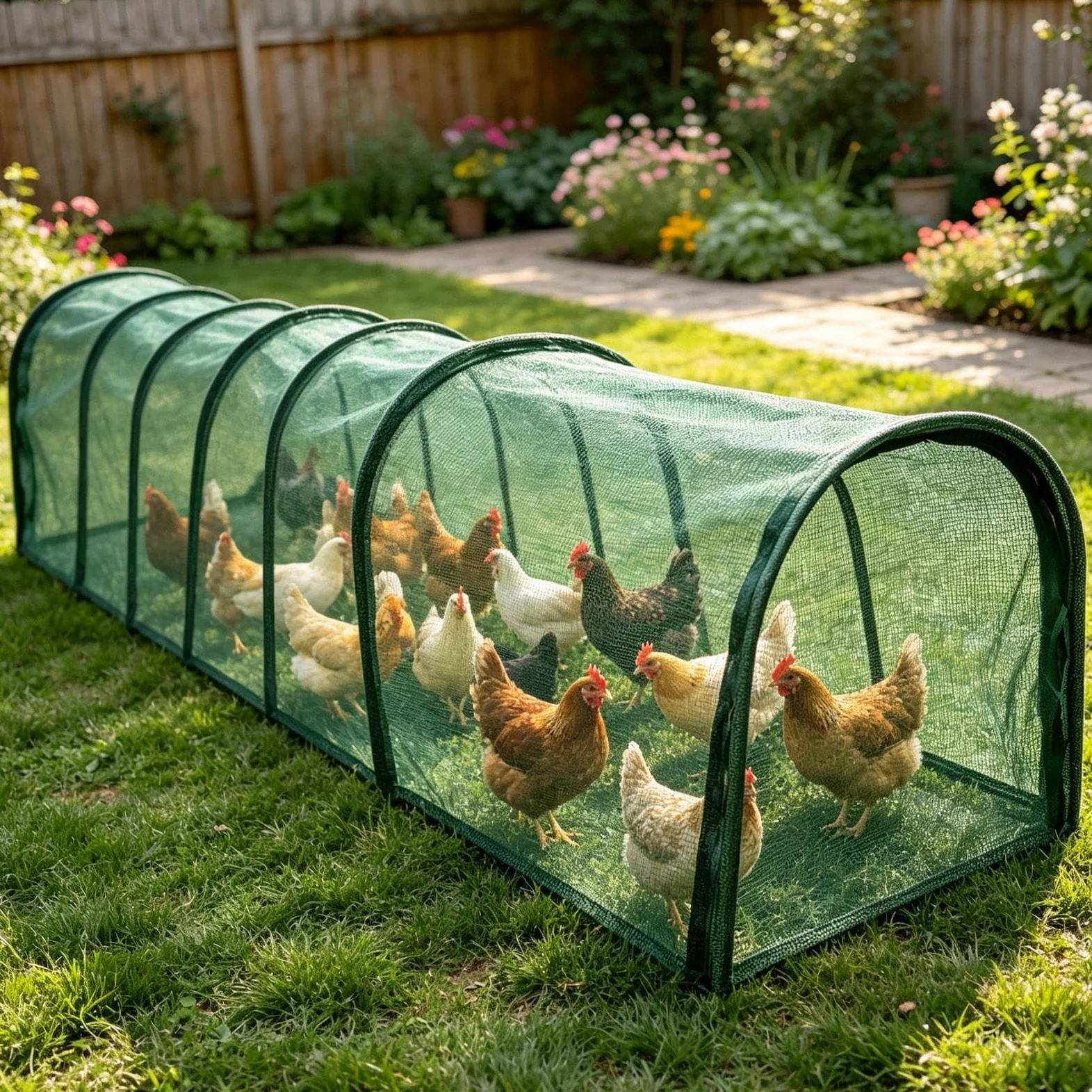 de Gallinas Casa Portátil Alargada Nailon con Puerta | Gallineros Y Corrales Para Jardín Y Aves Para Aves de Corral, Patos, Conejos, Pájaros, Interior, Exterior, Jardín, Granja,