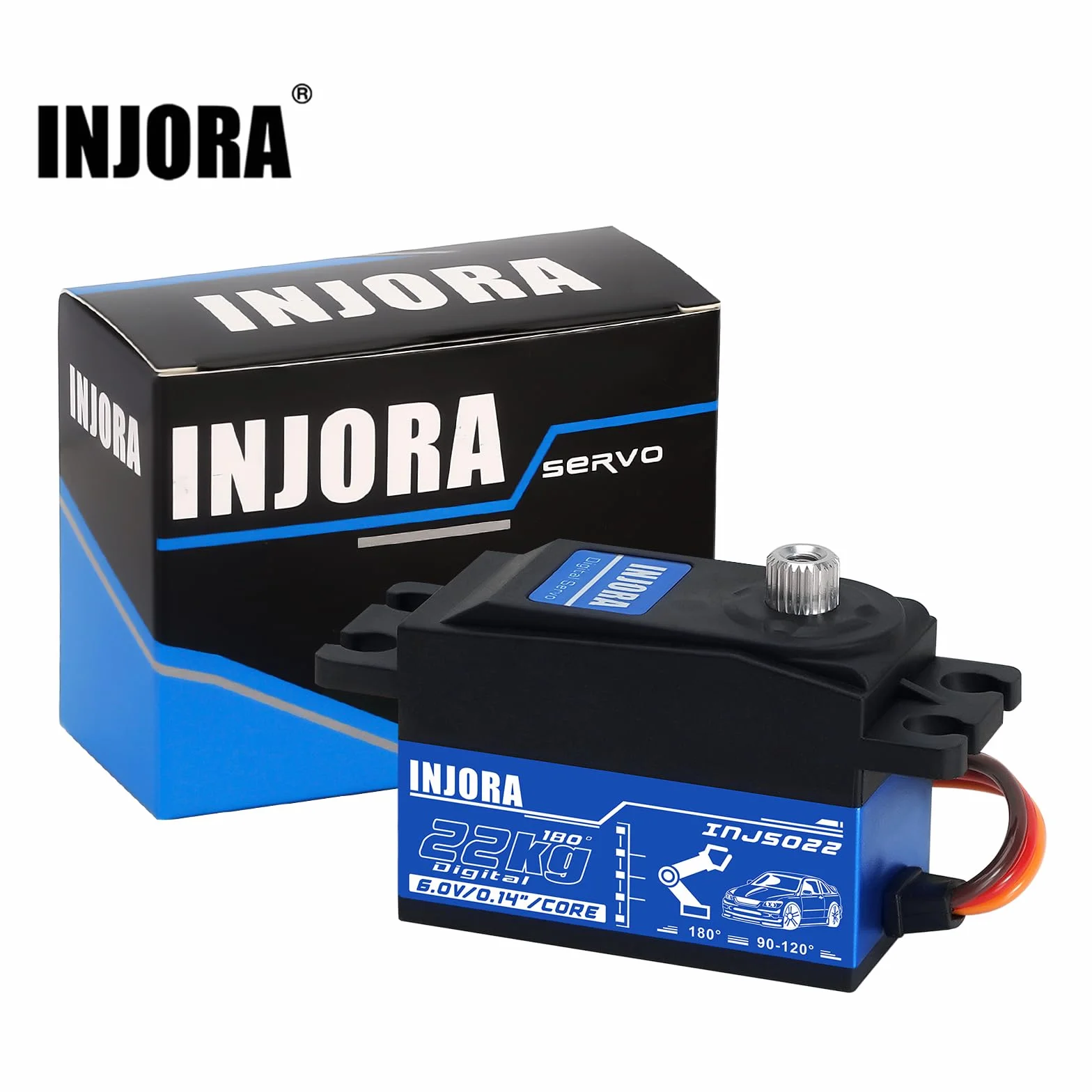 INJORA INJS022 Servo Digital de Perfil Bajo 22KG para Coche RC 1/10 Robot Modelo
