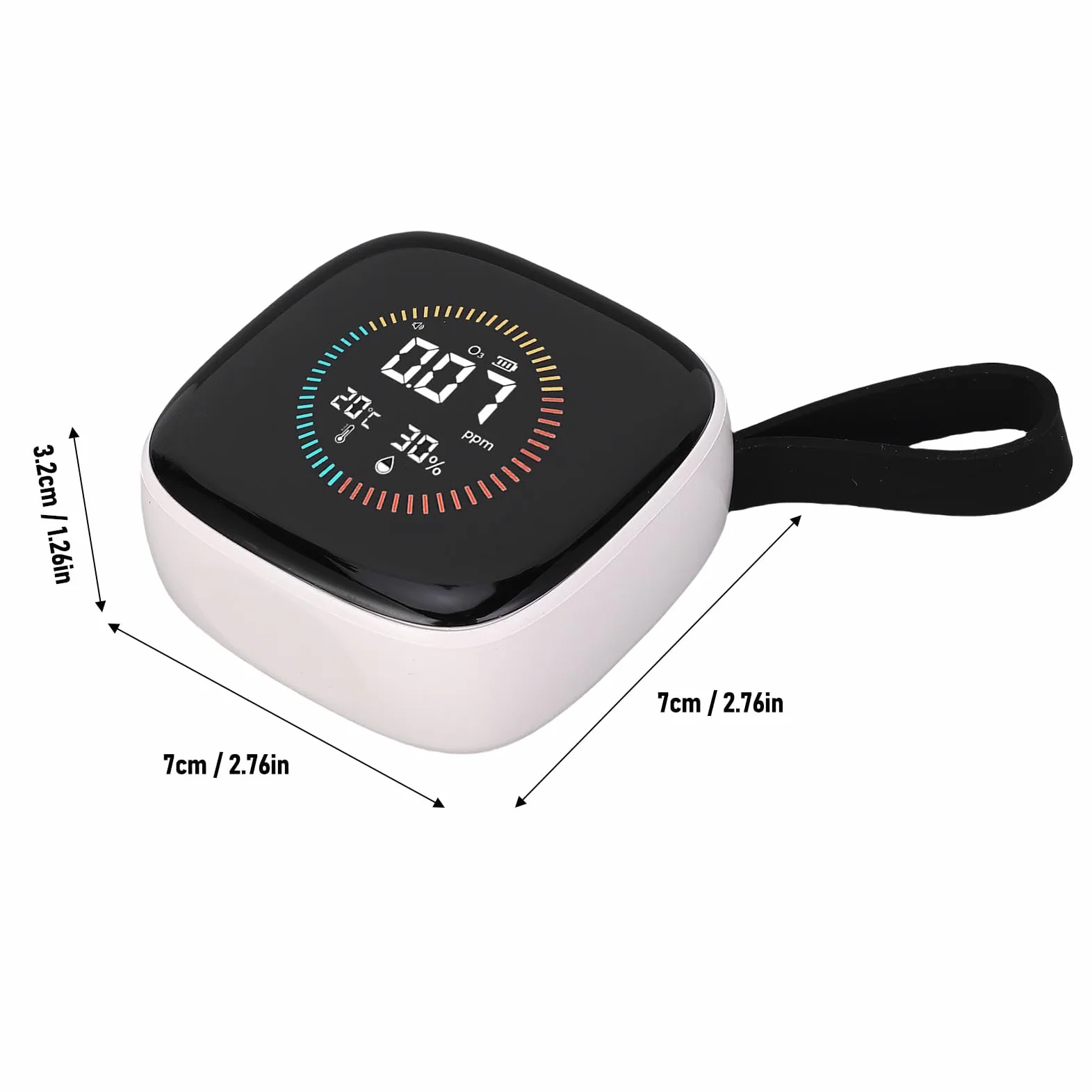 Medidor de Humedad y Temperatura O3 3 en 1, Pantalla LCD de 0-50 Ppm Probador de O3 Portátil con Pantalla LCD y Cordón Batería de Gran Capacidad para el Hogar, Viajes, Camping,