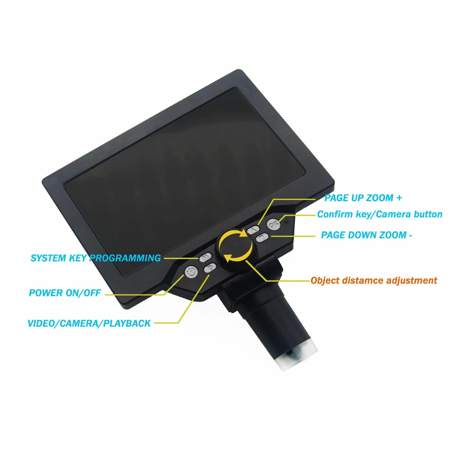 Alcance Digital LCD HD de 7 Pulgadas con Funciones de Ingeniería Superiores, Aumento de 1200X, Cámara de Alta Resolución de 12 MP, Luces LED para Reparaciones de Teléfonos y