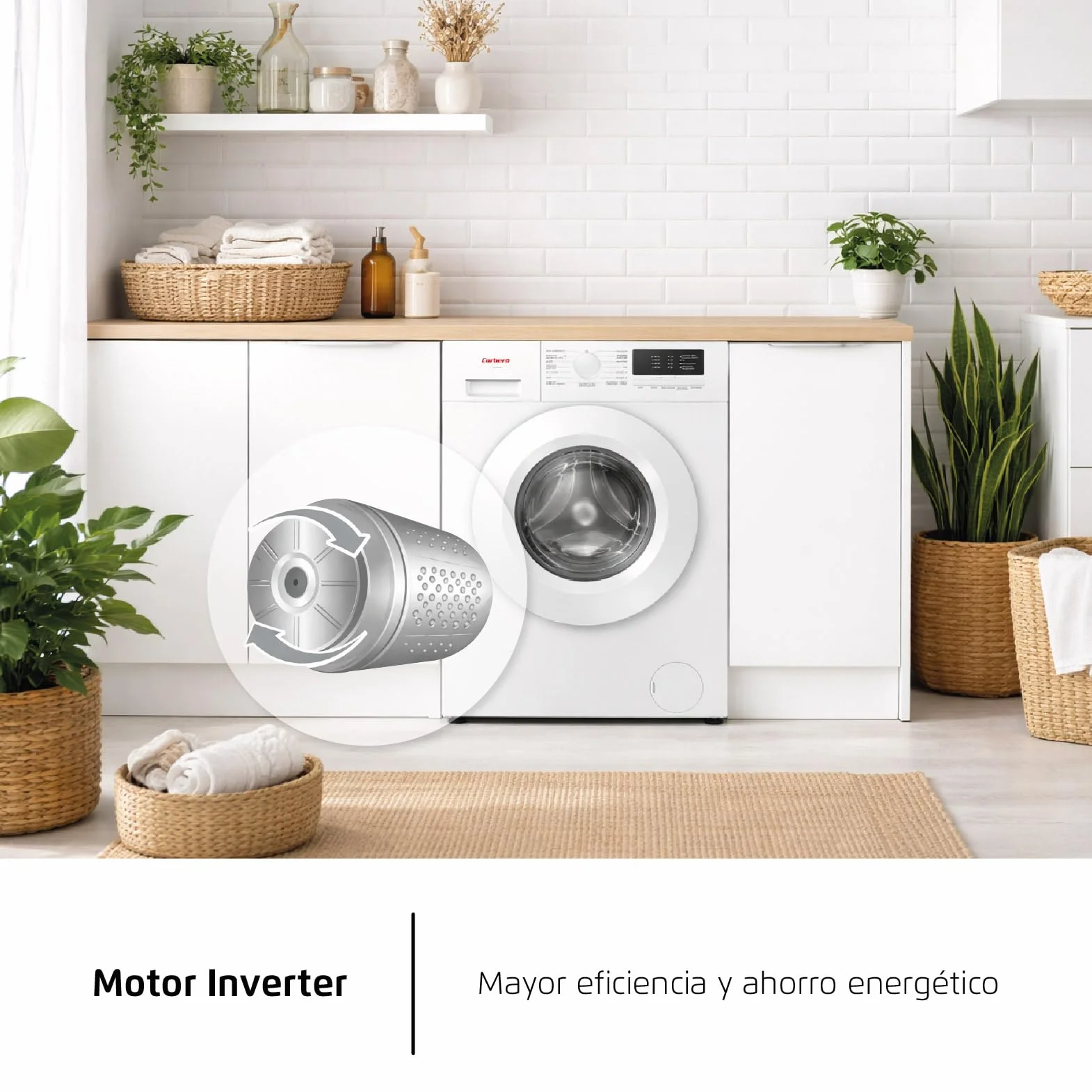 Corberó Lavadora Plus 6 kg 1000 rpm Motor Inverter 15 Programas Función Vapor Blanco