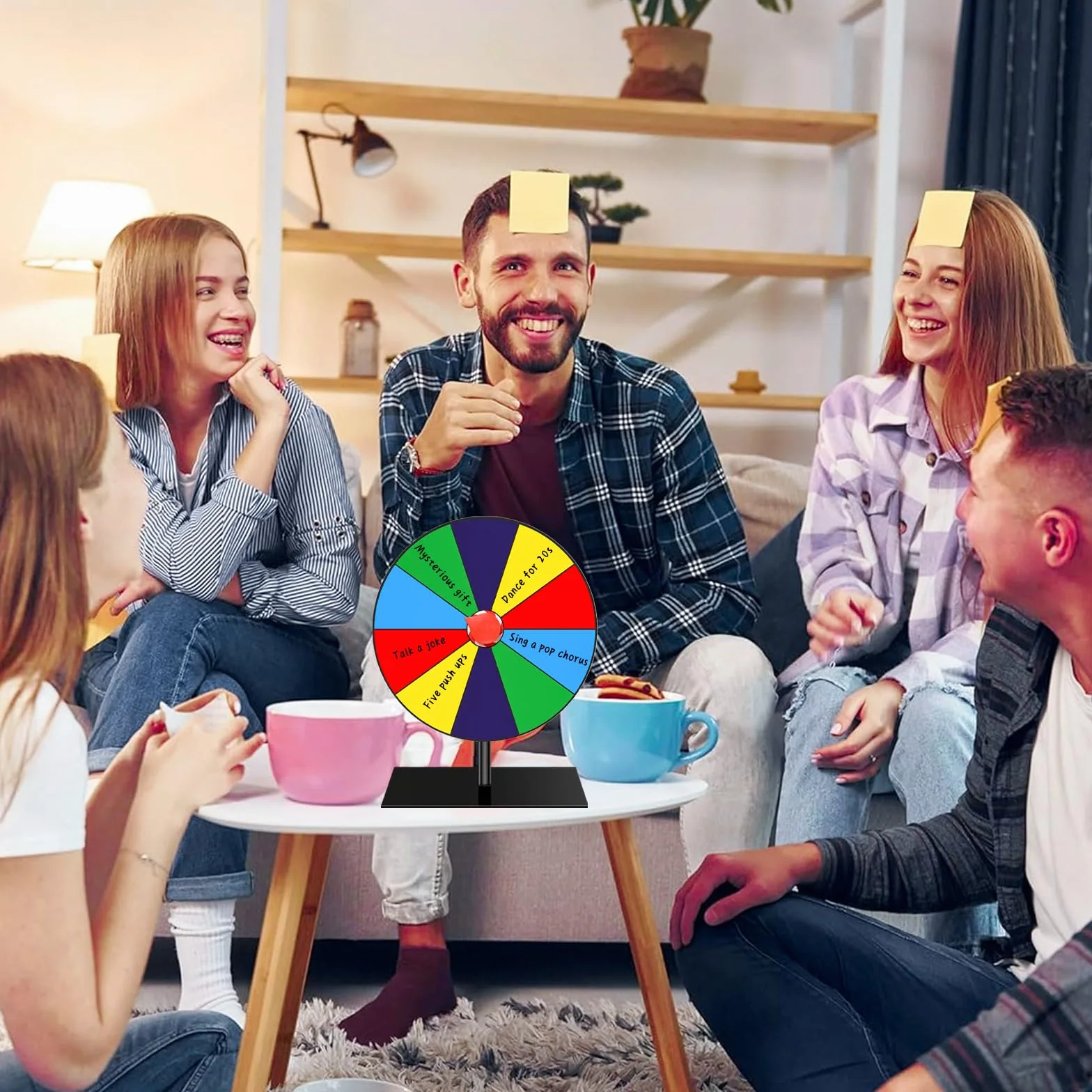Ruleta de la Suerte Giratoria 8 Pulgadas con Bolígrafo, 10 Ranuras, Rueda de Premios Multicolor para Festivales