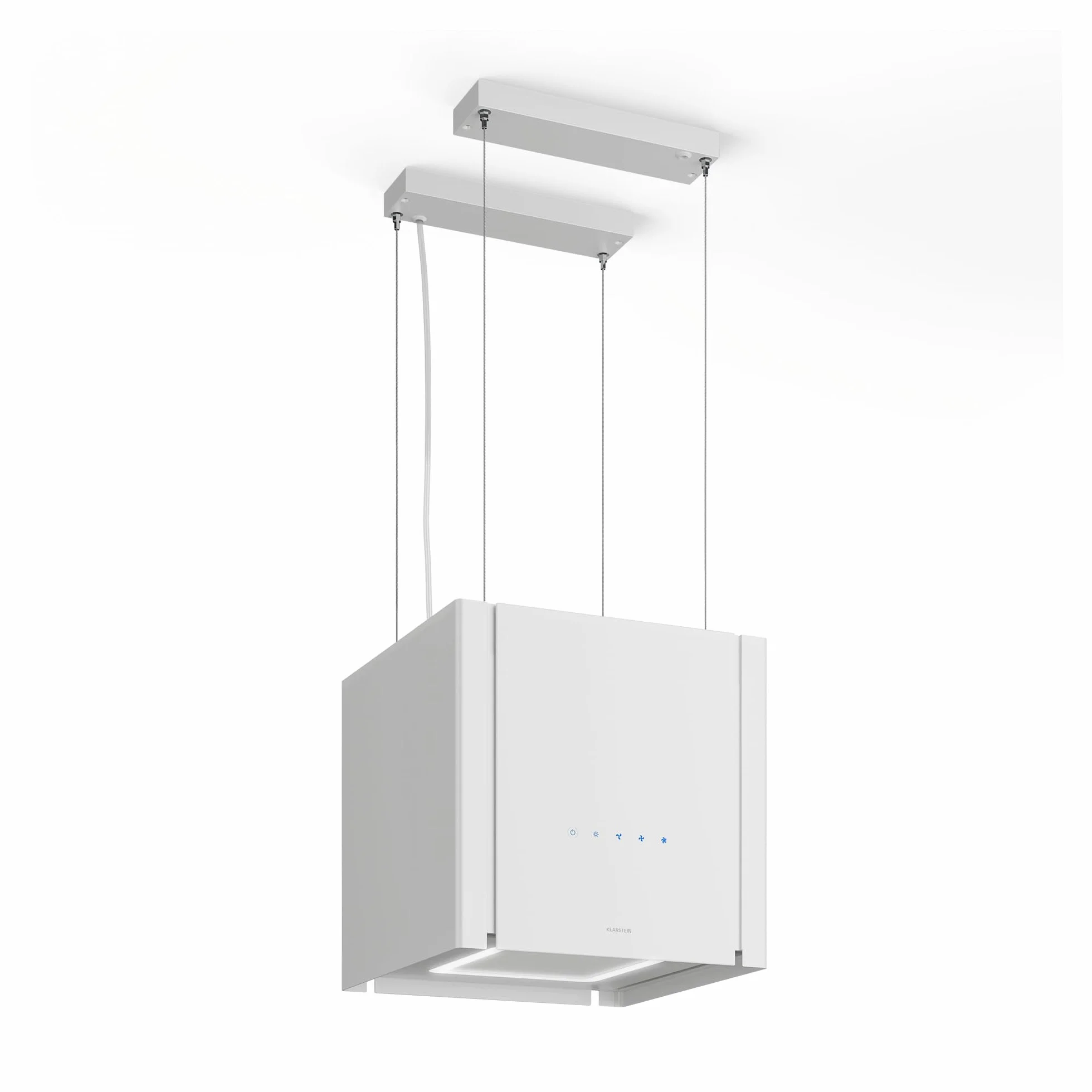 Klarstein Velaire Campana Extractora de Techo 601 m³/h 40 cm Elevable A++ Blanco