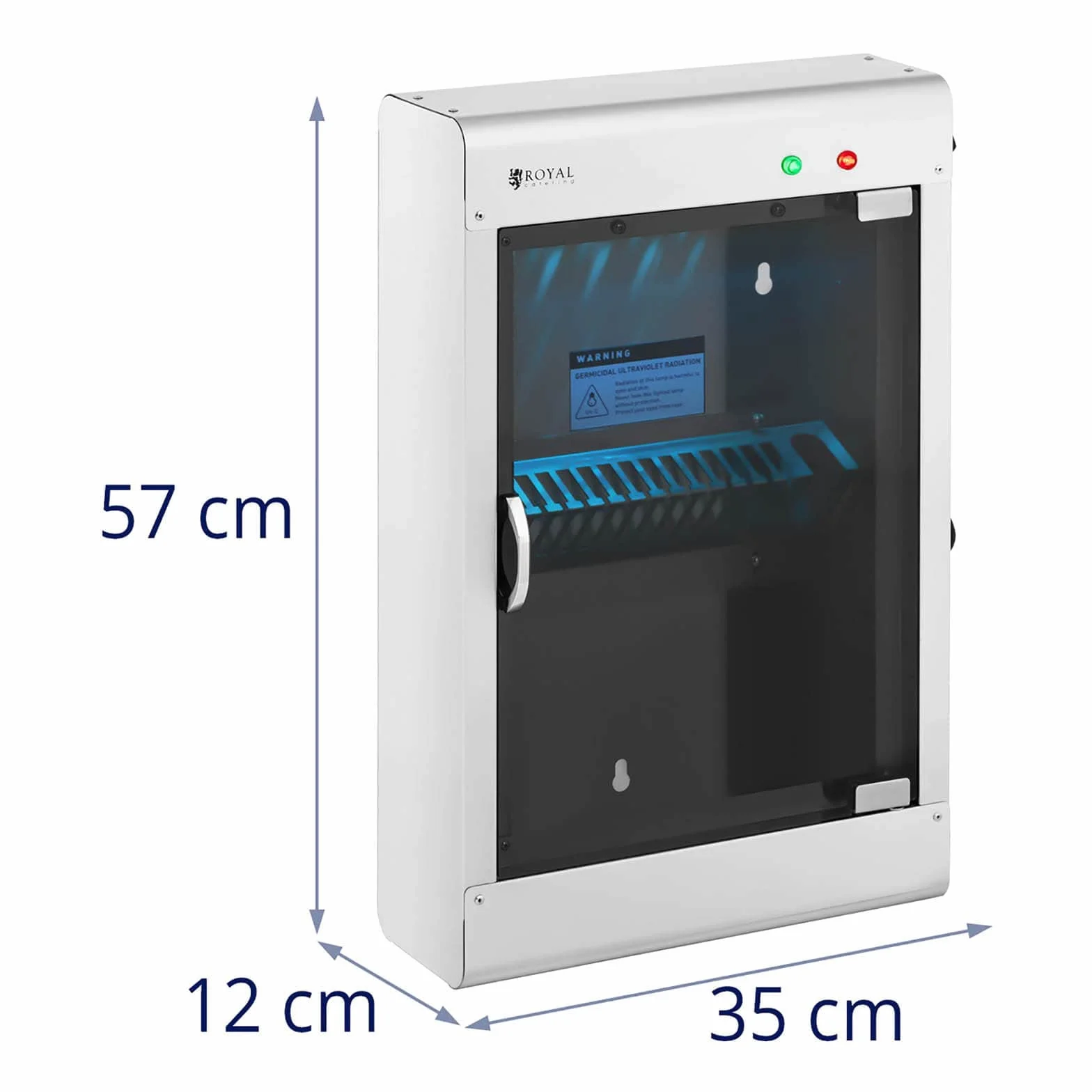 Royal Catering Esterilizador UV Para Cuchillos RC-KSSS201 (Para 14 cuchillos, Carcasa de acero inoxidable y puerta de vidrio acrílico, Temporizador 60 min)