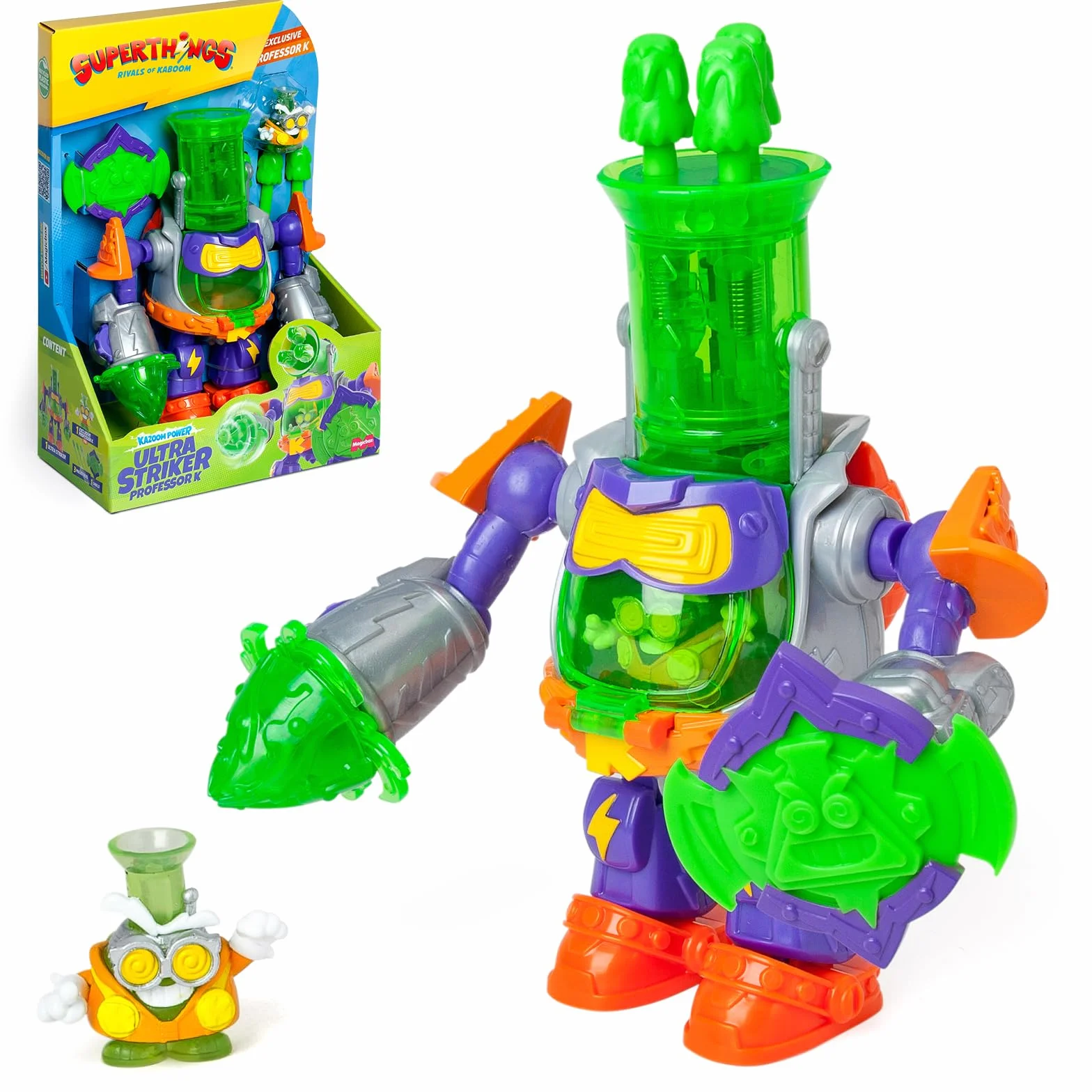 SUPERTHINGS Ultra Striker Profesor K. Robot Figura z Proyectilami