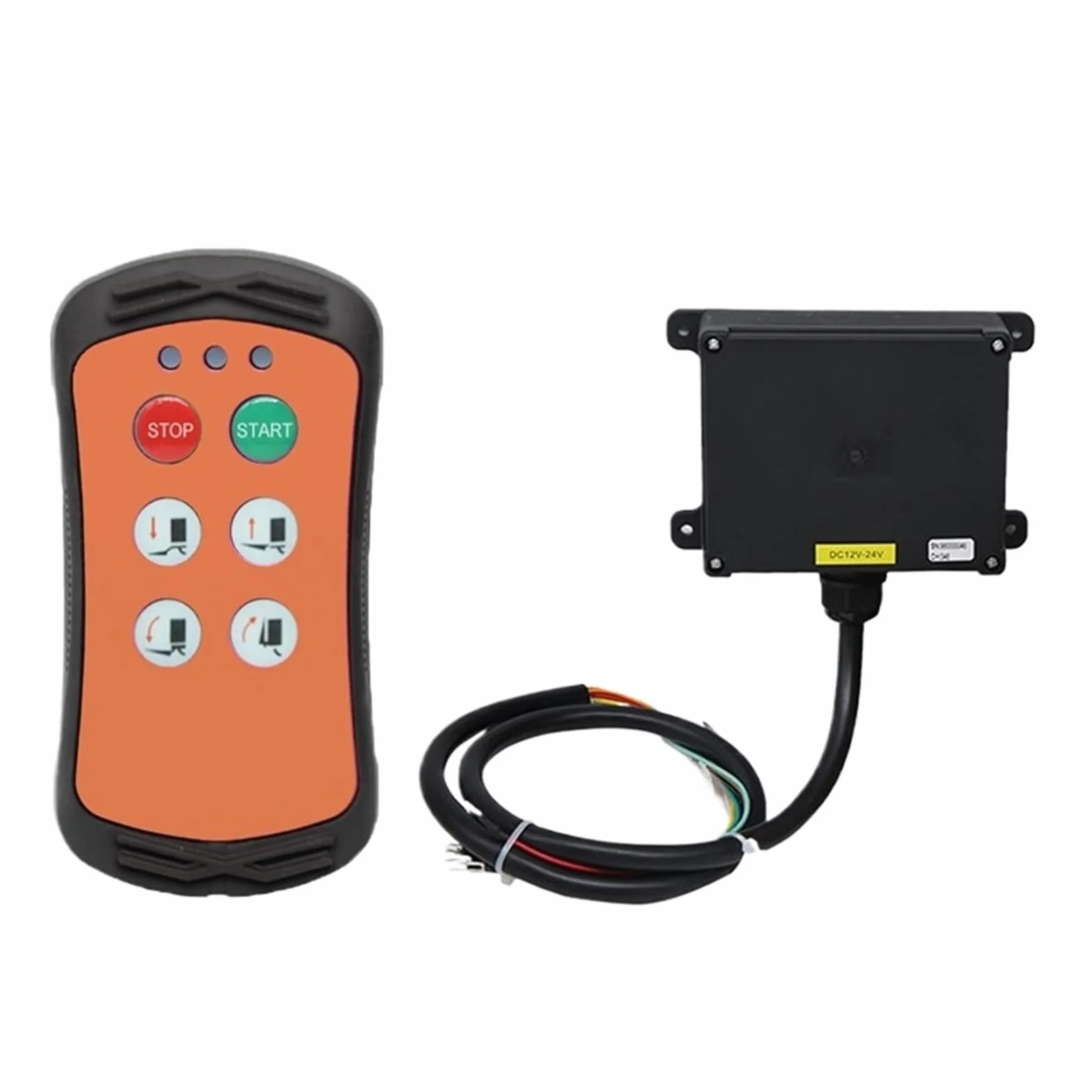 Control Remoto Inalámbrico De 4 Botones For Grúa Industrial, Controlador Hidráulico For Camión, Por Radio For Plataforma Elevadora Señal Estable Control Preciso(Orange,1T 1R_DC 12-24V)