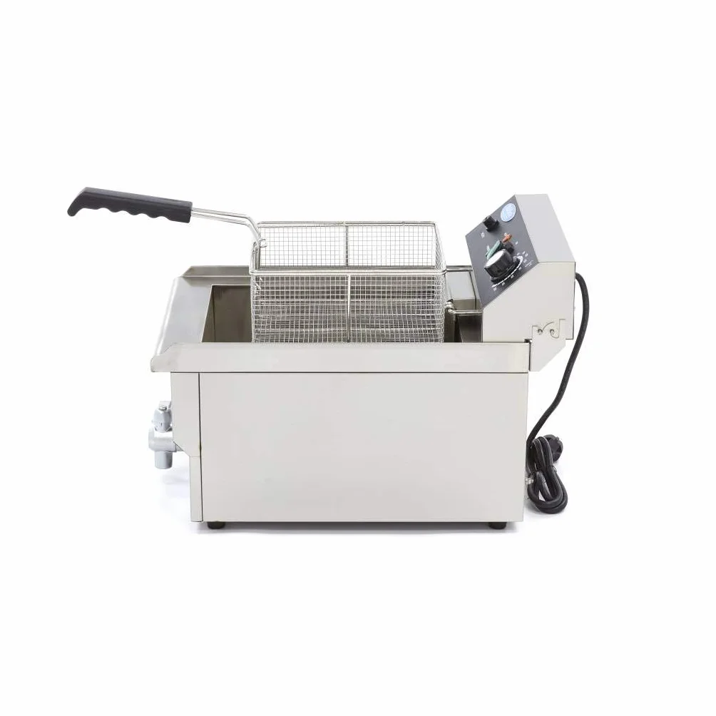 Freidora eléctrica 1 x 16 L con grifo.