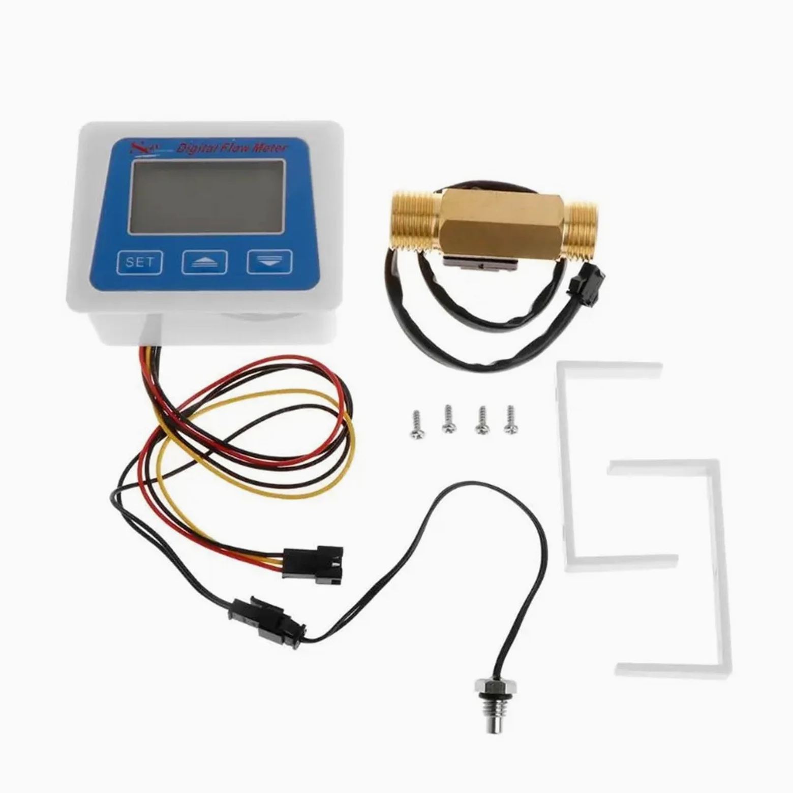 Medidor de flujo digital agua Registro tiempo temperatura con sensor G1/2
