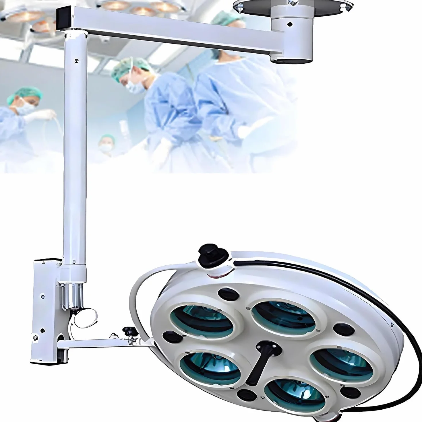 Lámpara Techo para Exámenes Médicos 5 Orificios Sin Sombras, con Atenuación Continua, para Quirófano, Lámpara Médica Giratoria De 360 ​​Grados para Sillón Dental