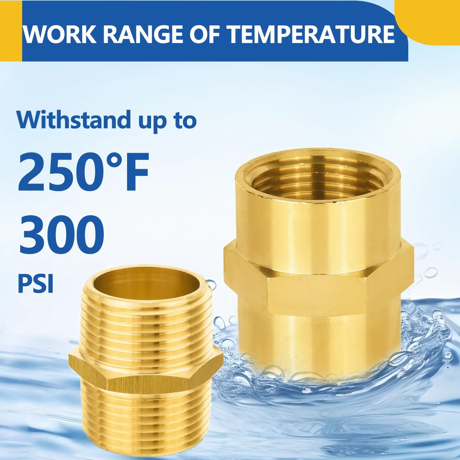 Paquete de 20 racores de latón GUOFIS, Macho de 1/4" (Paquete de 10) + Hembra de 1/4" (Paquete de 10), niple Hexagonal