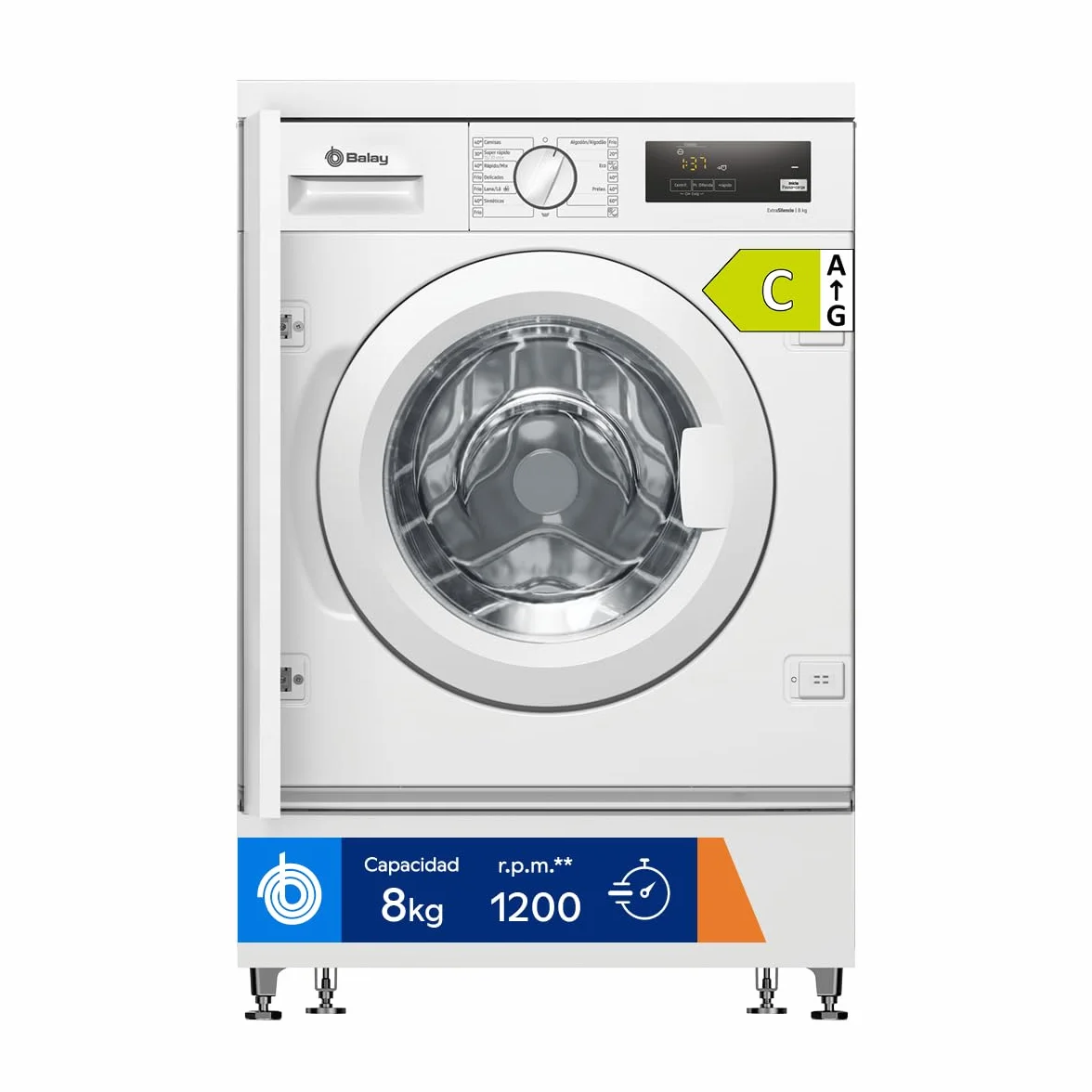 Balay Lavadora Integrable 60 cm Motor ExtraSilencio AquaControl Plus Blanco 3TI983B