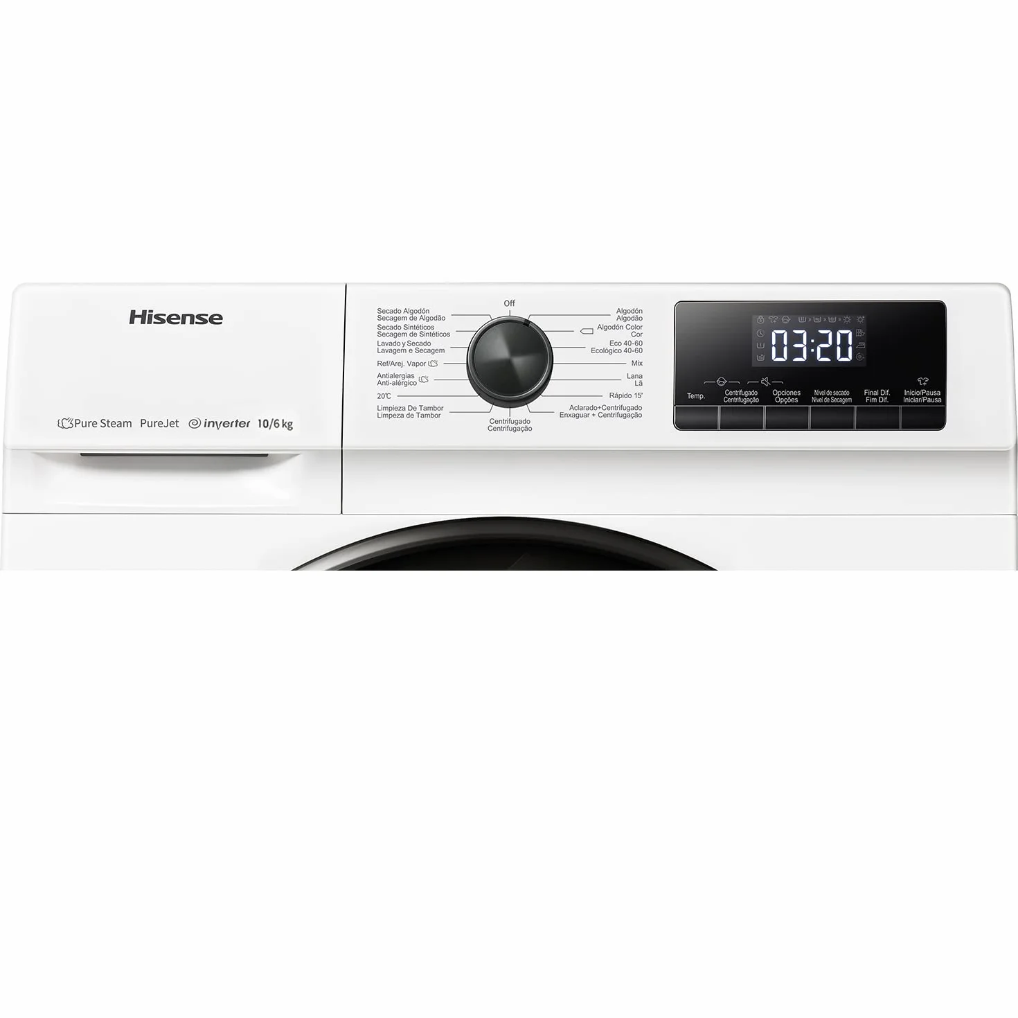 Hisense Lavadora Secadora 10KG 1400RPM Función Vapor JetWash Blanco