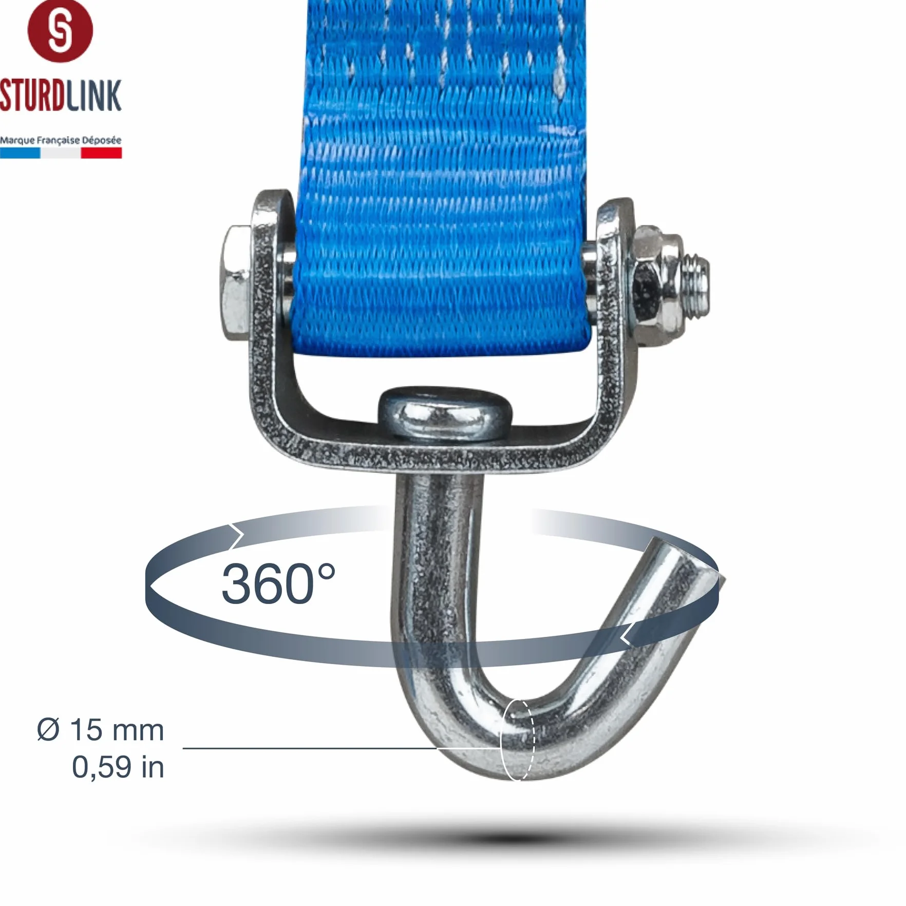 Sturdlink® Cinchas para Portacoches 50mm 2.5m 5000kg x2 Correa de Amarre con Trinquete