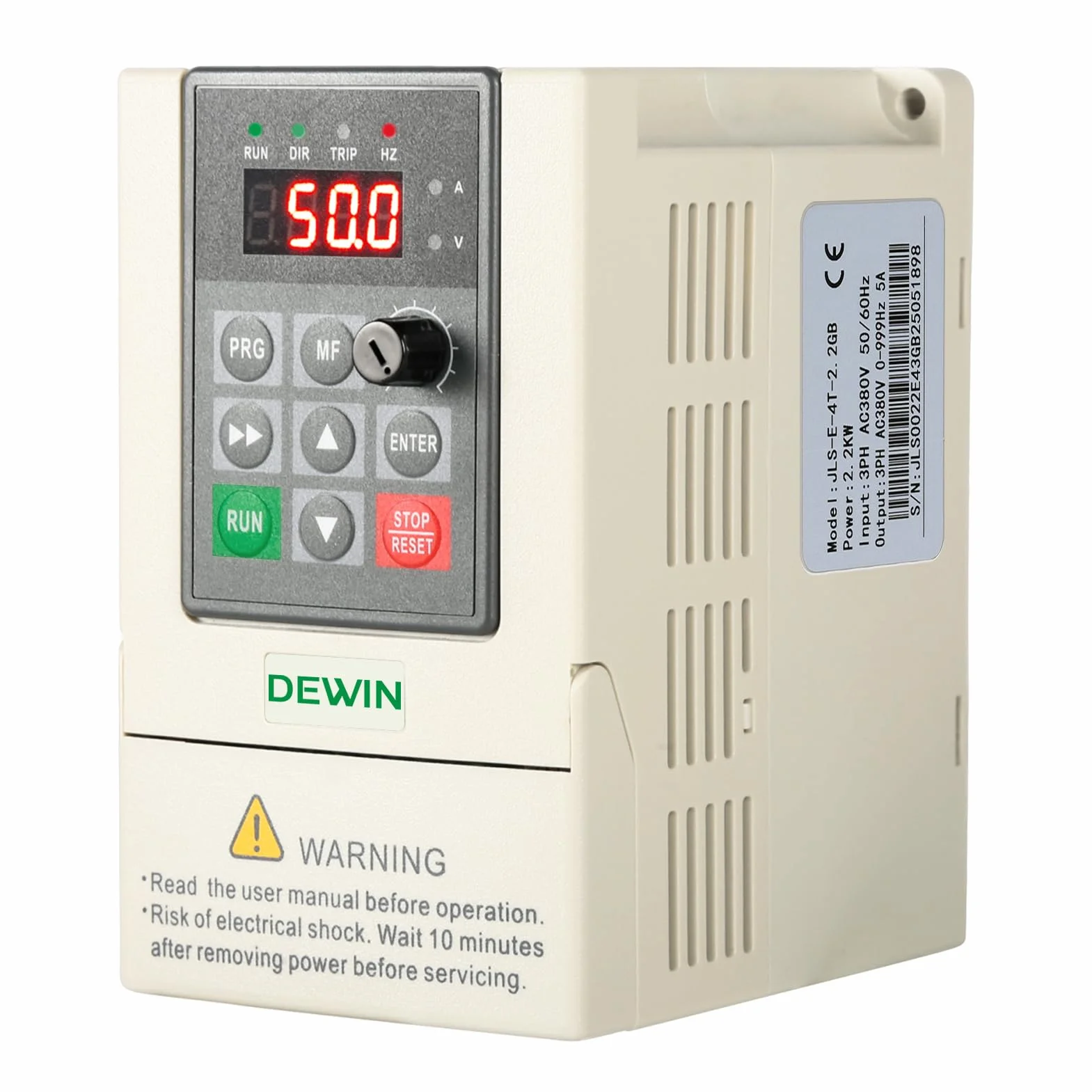 DEWIN Variador de Frecuencia, Convertidor de Frecuencia VFD Controlador de Velocidad del Motor VFD Convertidor de Frecuencia de Salida de Entrada Trifásico 380V 2.2kW