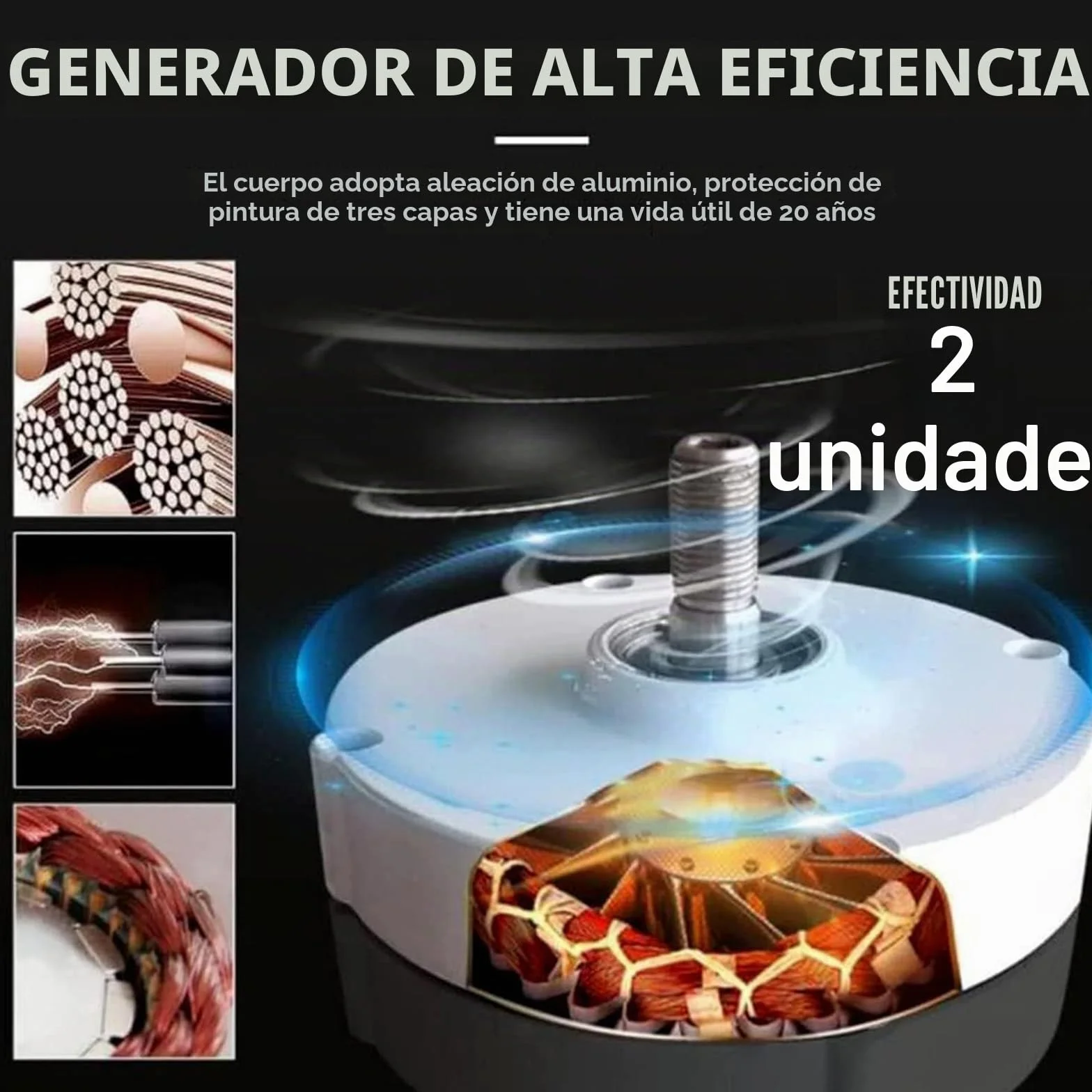 Generador de imán permanente de baja velocidad de rotación 600R/Min 12000W 12V/24V/48V/120V/220V Alternador AC Alternador trifásico para hacer tu propia turbina eólica horizontal, 12V