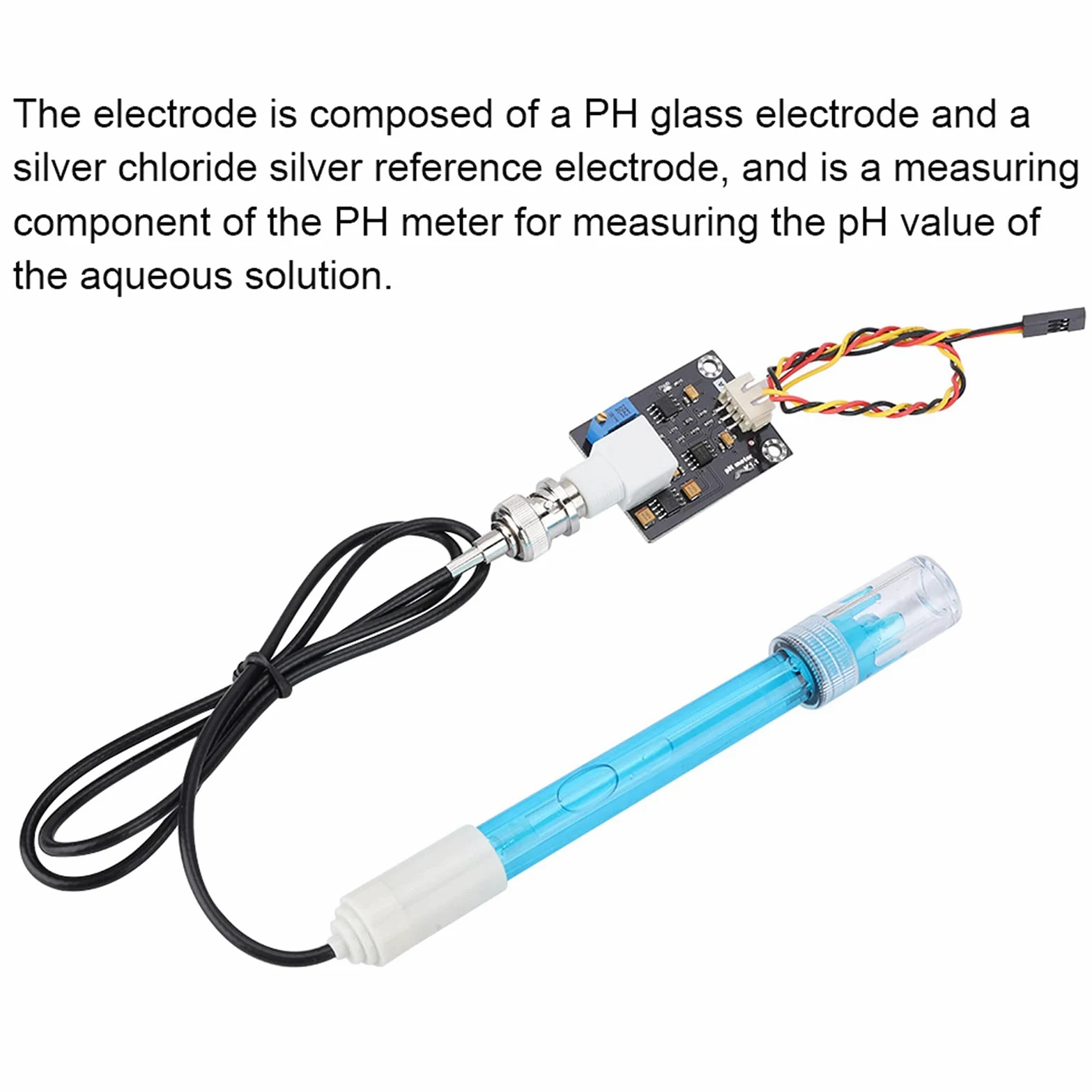Módulo de Sensor de PH de 5 Piezas, Sonda de PH, Módulo de Medidor de PH Digital, Módulo Regulador de Detección de Valor del Sensor de Código de Prueba de Electrodo Compuesto