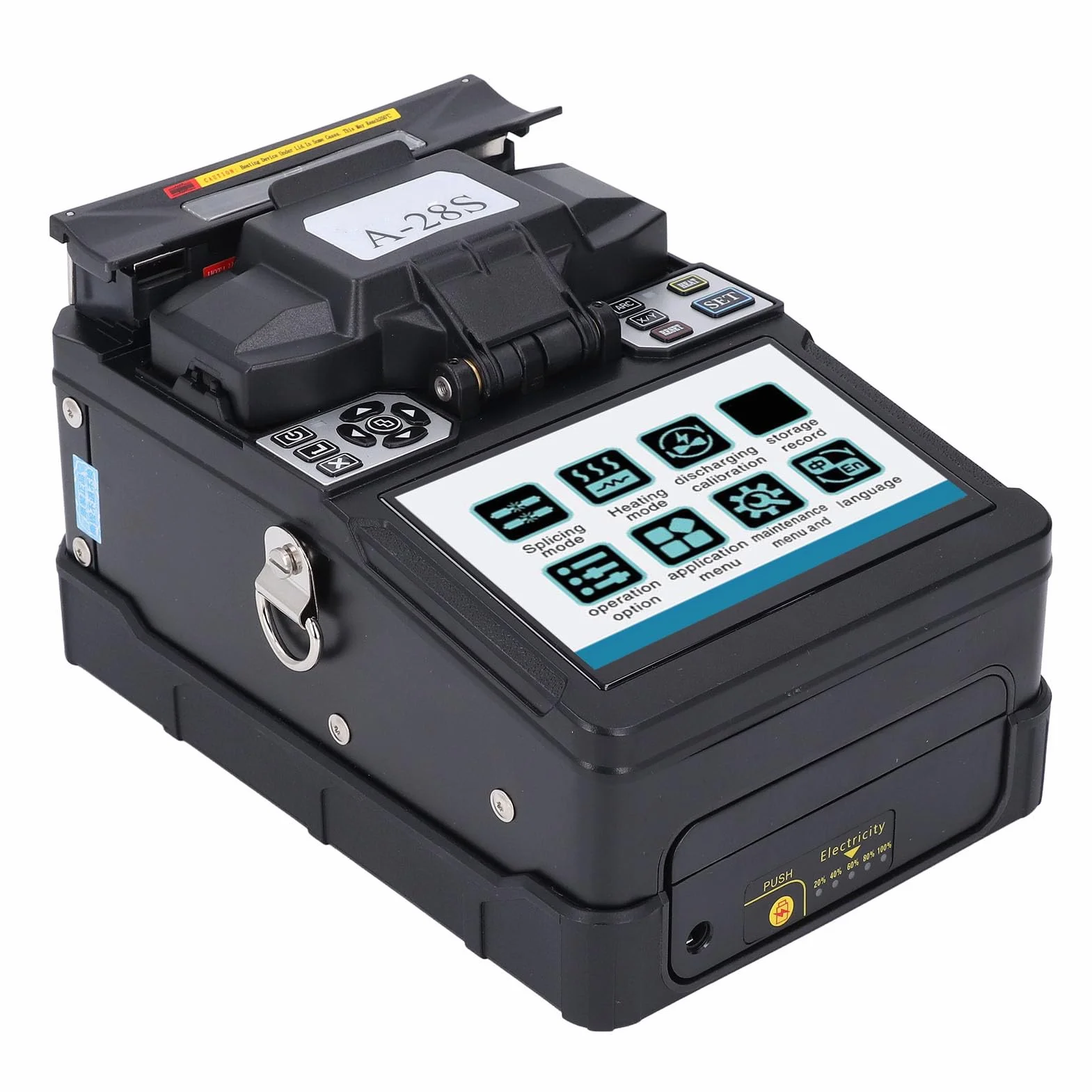 Empalmador de Fibra, Empalmador de Fusión de Fibra óptica Máquina de Empalme de Fibra óptica LCD TFT a Color de 5,0 Pulgadas (Enchufe de la UE)
