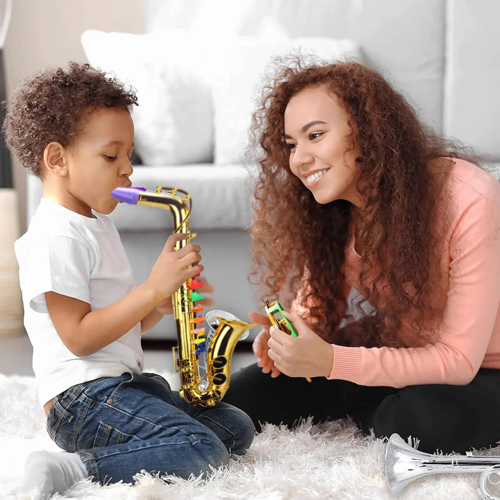 Saxofón de Juguete de Plástico Realista para Niños Pequeños