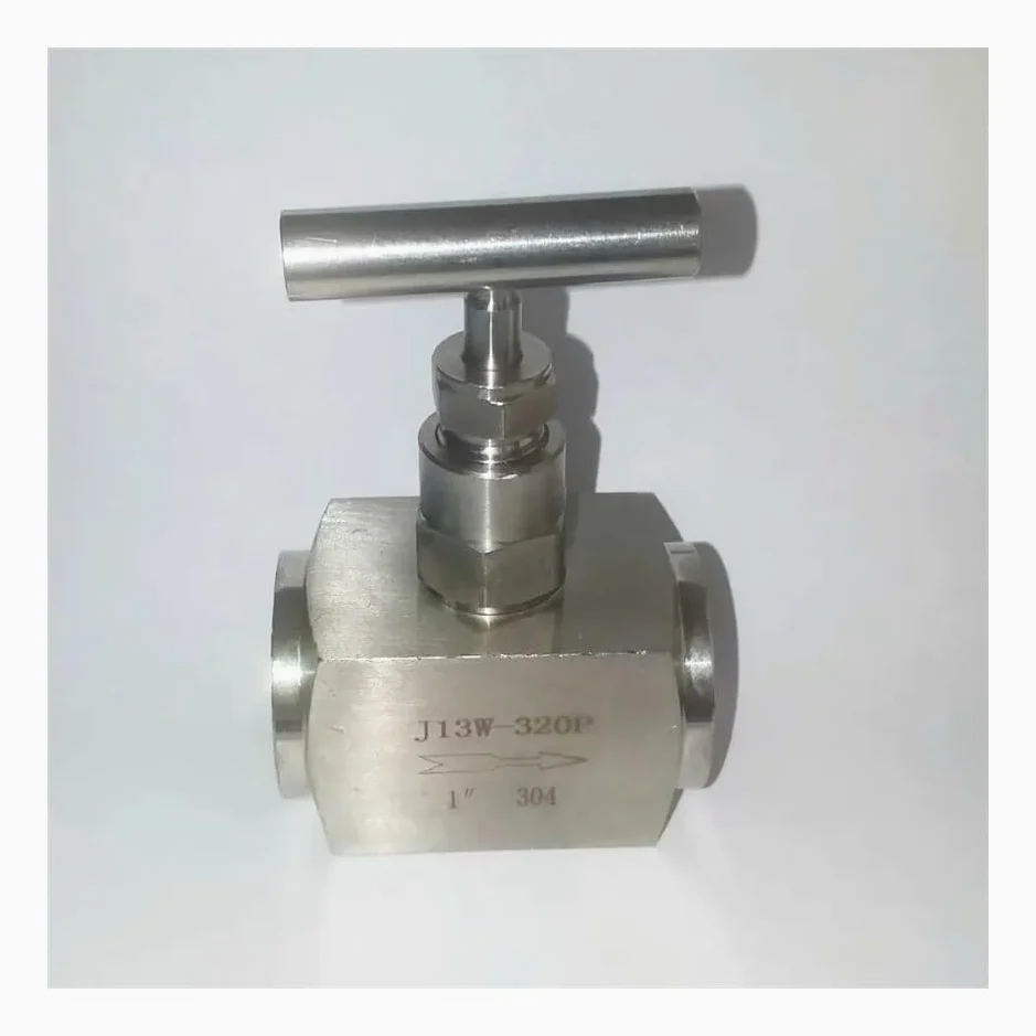 Válvula de aguja de cierre hembra de alta presión de 1 pulgada, 4600 PSI 304, control de flujo inoxidable, agua, aire, combustible, CO2, accesorios de fontanería de gas