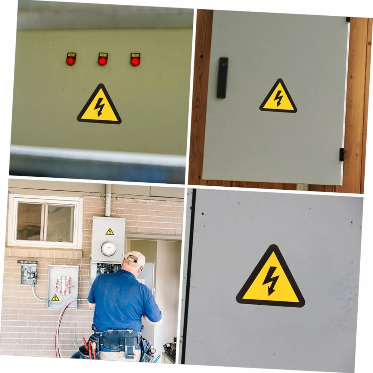 Pegatinas de Precaución Descargas Eléctricas Papel Resistente Superficie Lisa 25 Hojas