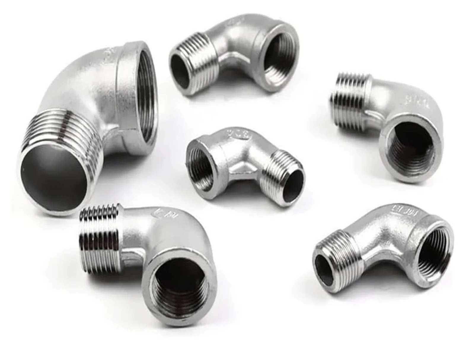 accesorios de conexión de tubería, Codo de acero inoxidable, codo de 90 grados, acoplador de conector de codo macho a hembra, accesorio de tubería de acero inoxidable 304(3/8 Inch)