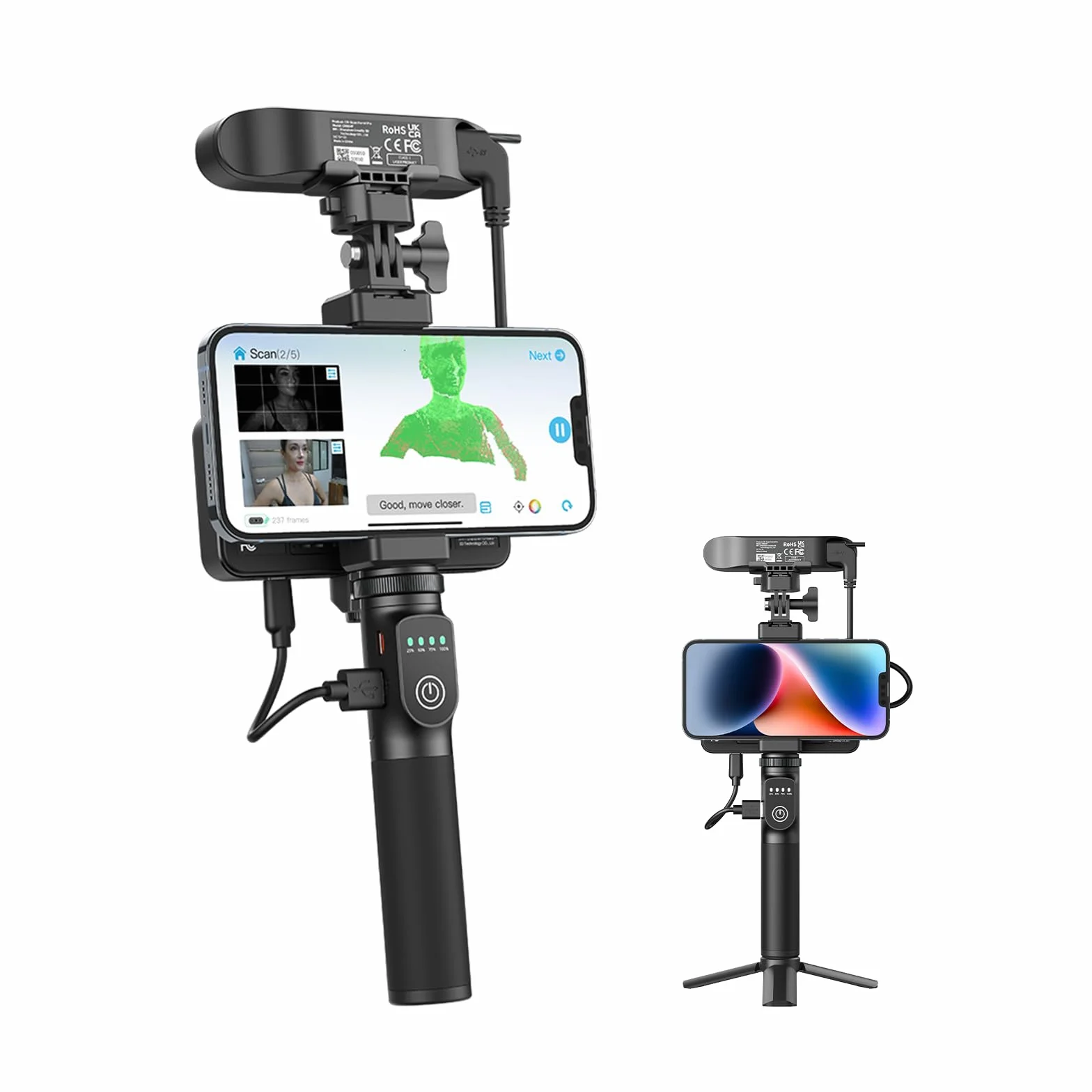 Creality Escáner 3D CR-Scan Ferret Pro para impresión 3D, escáner de mano con escaneo inalámbrico y seguimiento antivibración, actualización para escaneo rápido a todo color, precisión de 0,1 mm, para