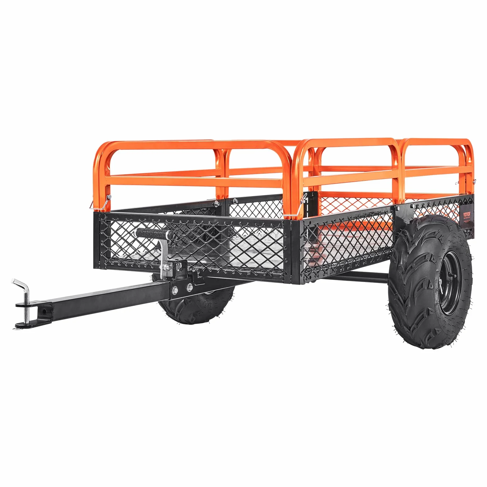 VEVOR Remolque Volquete Capacidad de Carga de 680kg Remolque Utilitario de Jardín Resistente con Laterales Extraíbles Carro de Transporte Volquete de 0,4m³ para Tractor, Cortacésped, ATV, 200x66x76 cm