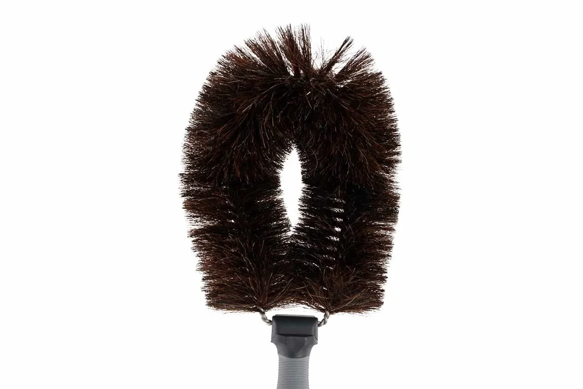 Cepillo para Tuberías y Telarañas de Crin de Caballo, 24x15 cm | Escoba para polvo en alturas compatible con barras telescópicas, cabezal flexible con cierre de seguridad