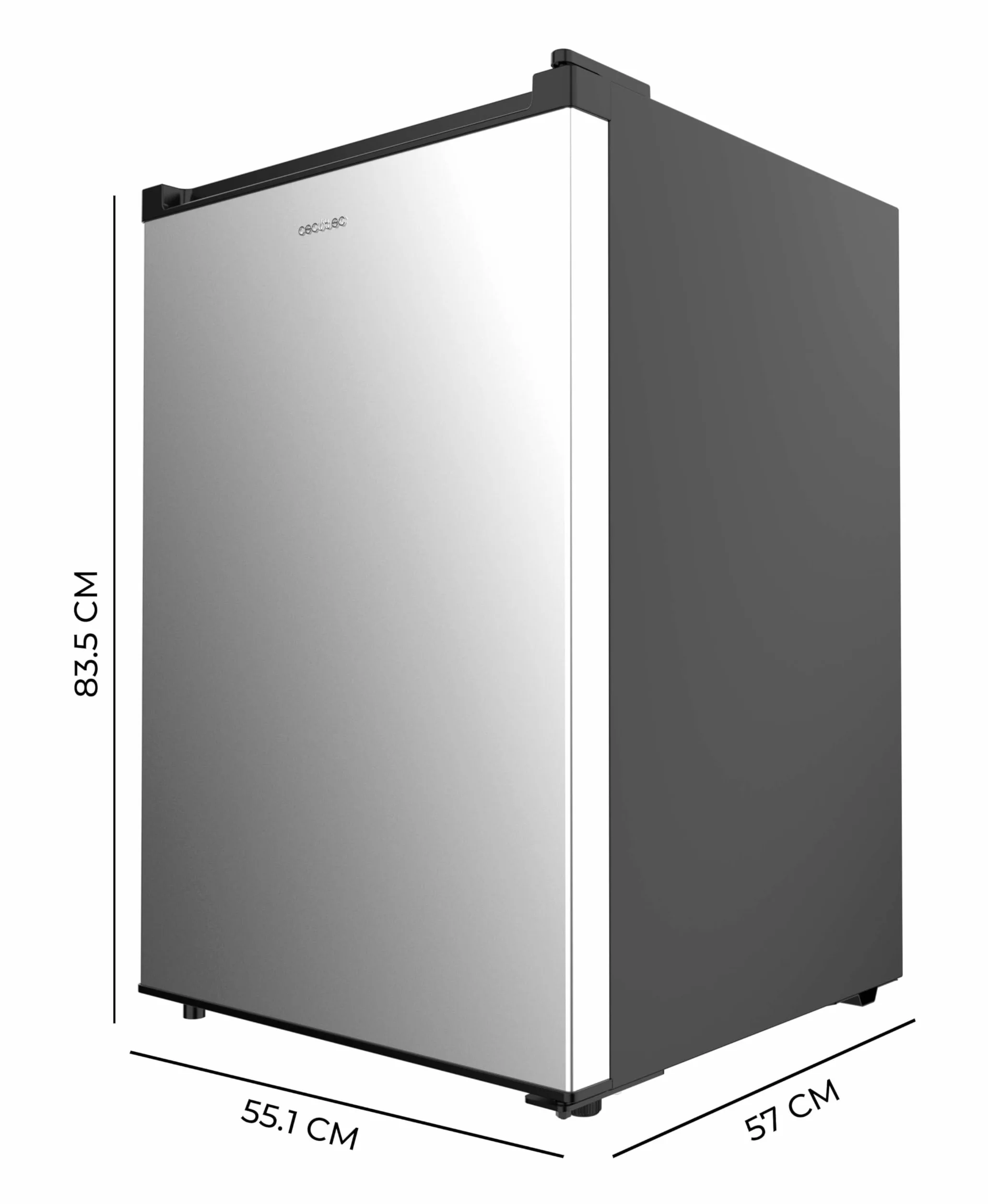 Cecotec Bolero CoolMarket TT 133L Mini Nevera Frigorífico 133L Inox Puerta Reversible Crisper Box Luz LED Defrost Control Temperatura Mecánico
