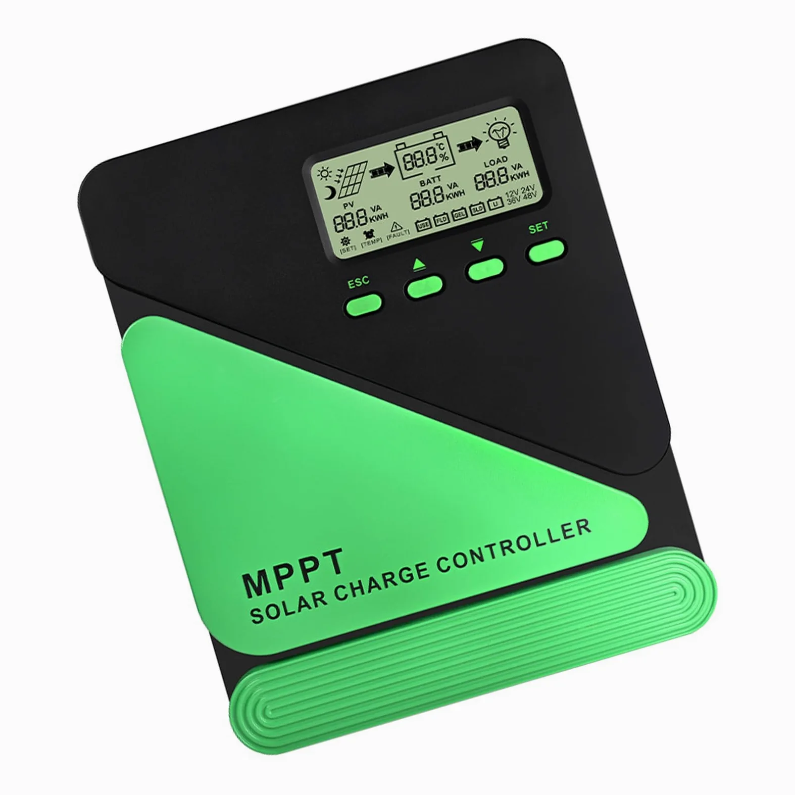 Eficiente regulador de carga solar MPPT conmutación automática de 12 V 24 V para sistemas fotovoltaicos de hasta 60 A, regulador de capacidad de carga