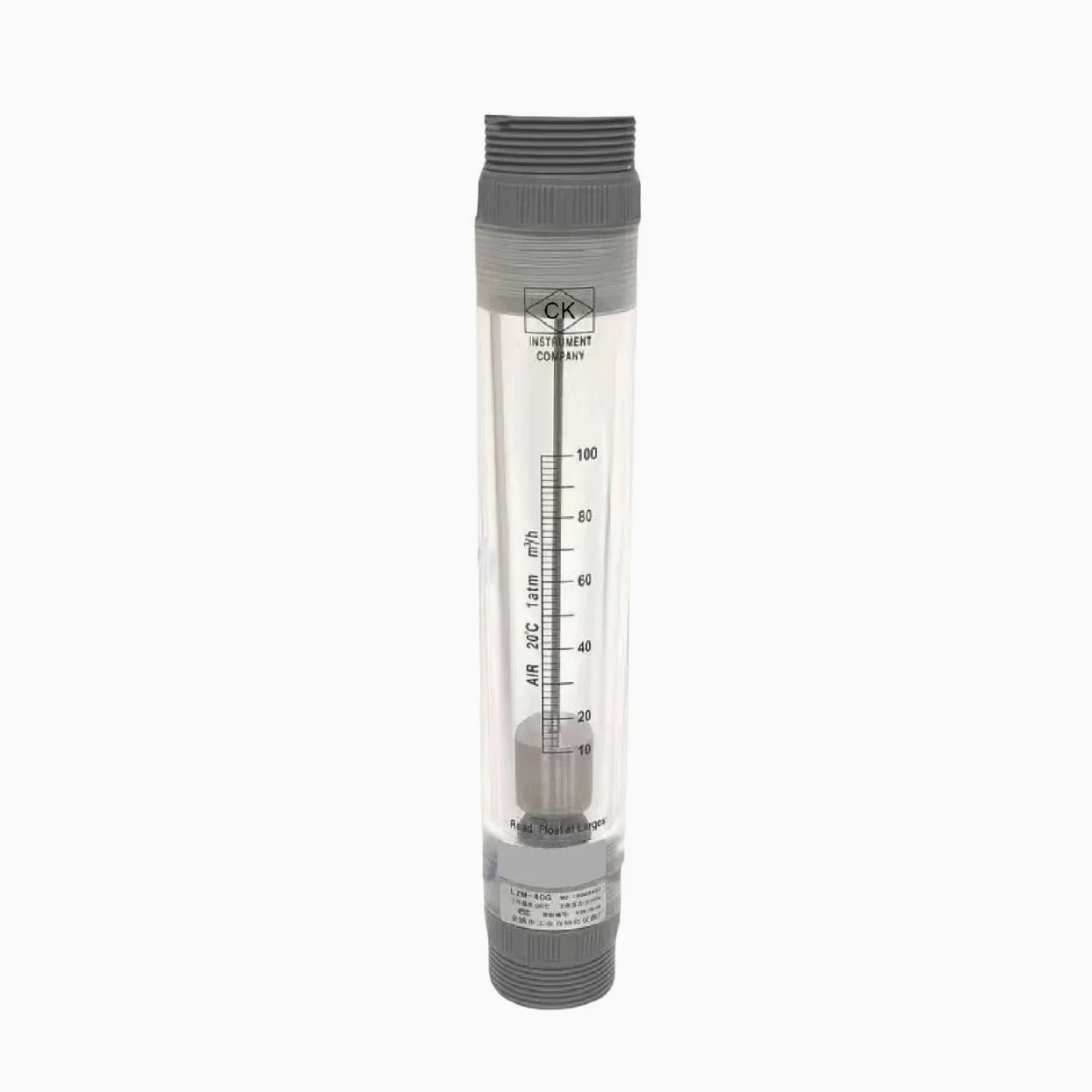 Rotámetro acrílico de LZM-40G, caudalímetro de área Variable, caudalímetro en línea de paleta giratoria for uso Industrial de aire comprimido de Gas líquido(16-160m3-h-G)