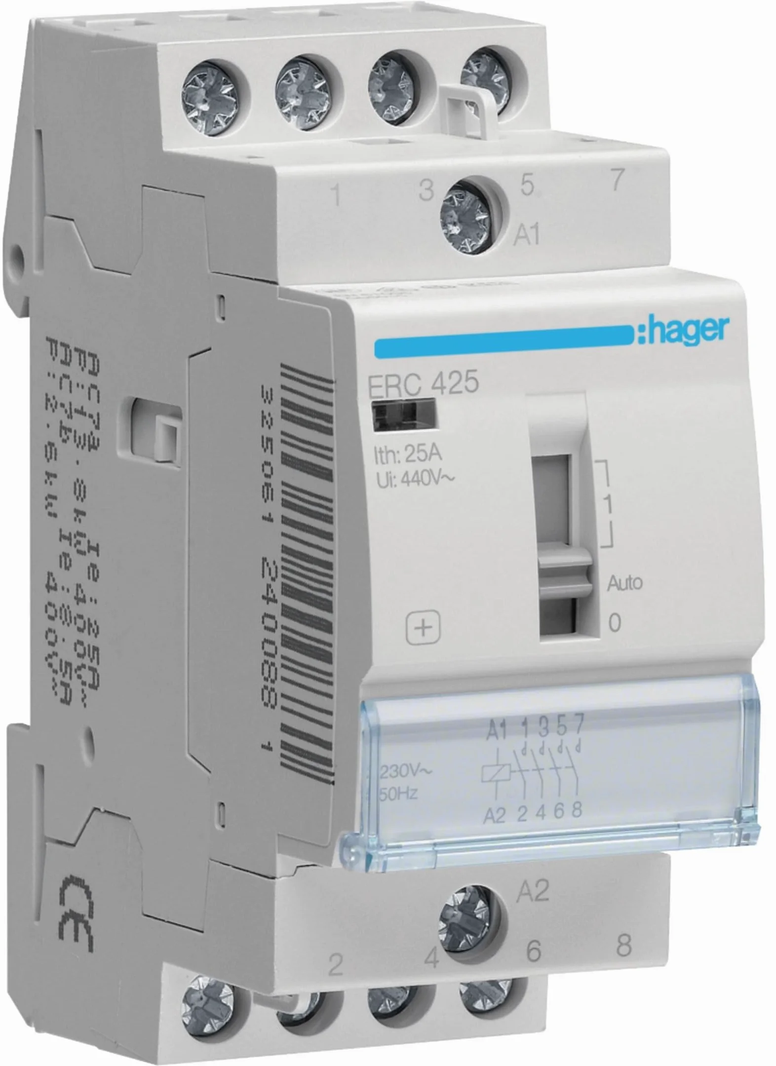 Hager ERC425 Contactor Manual 25A 4NA 230V