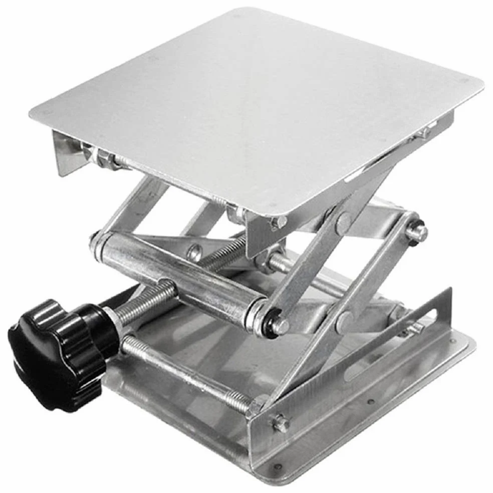 Plataforma de tijera de acero inoxidable para gato de laboratorio (6 x 6 pulgadas)