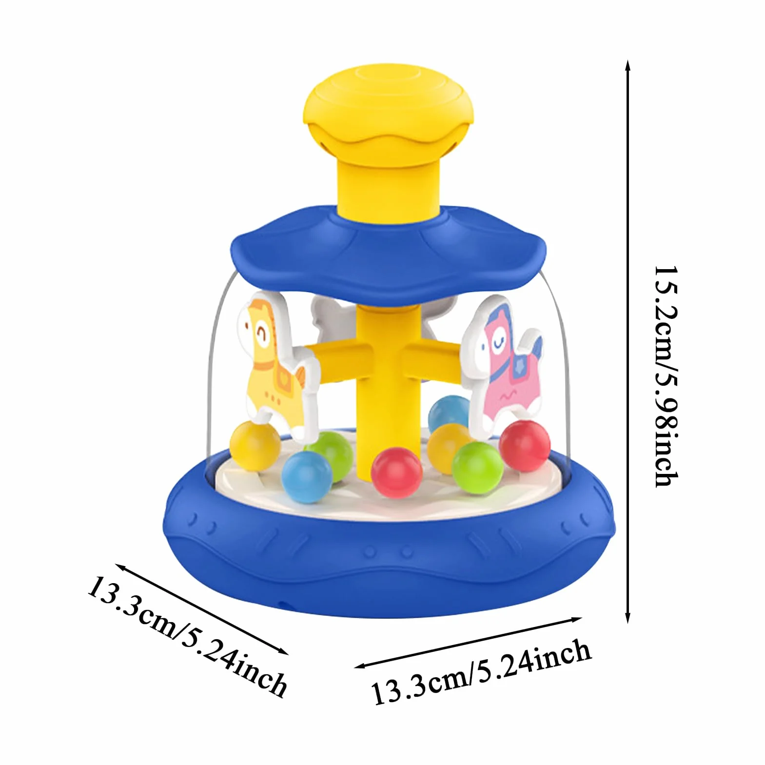 Juguete de carrusel giratorio educativo 15,2 x 13,3 x 13,3 cm para bebé desarrollo habilidades motoras finas