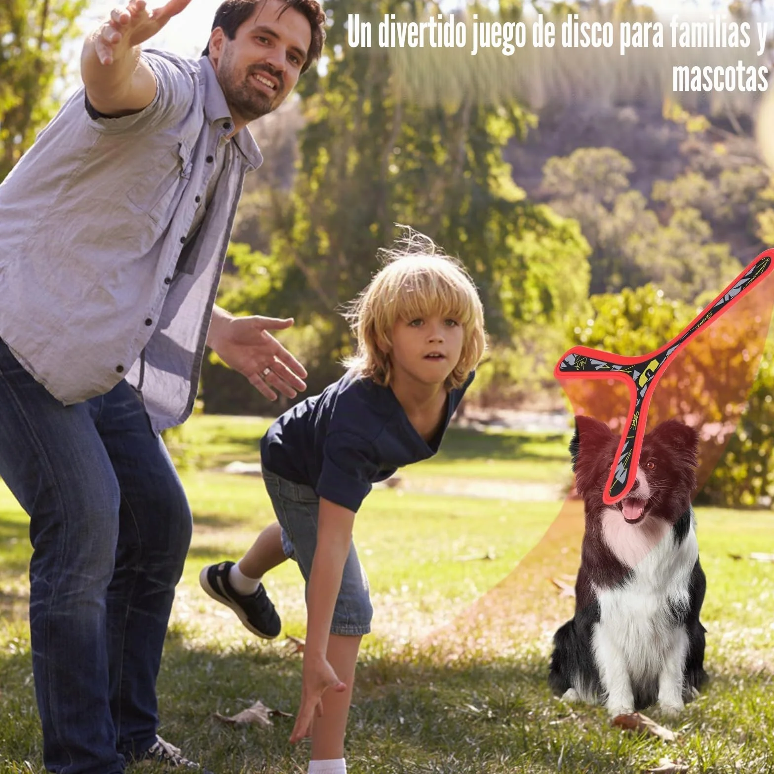 deAO Boomerang 5 Piezas Bumerán Clásico Brilla Oscuridad Volador Aire Libre Juguete Niños Adultos