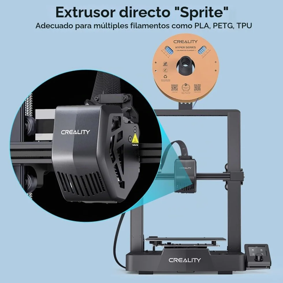 Creality Ender 3 V3 SE Impresora 3D con Velocidad de impresión de 250 mm/s Sensor de tensión táctil CR Extrusor Directo Doble Eje Z y Eje Y Impresión 8.6 * 8.6 * 9.8in