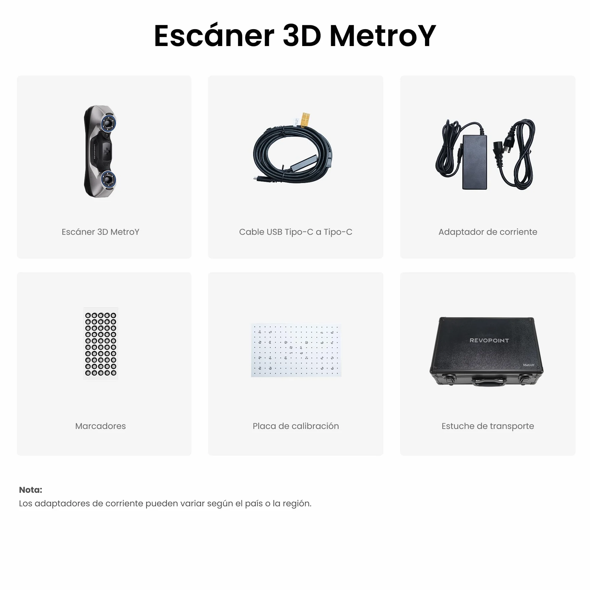 Revopoint MetroY Escáner 3D para Impresión 3D, Precisión hasta 0,01 mm, Escáner Industrial de Mano con Láser Azul 30+15+1, Pantalla Compartida, para Modelado y Medición 3D Industrial
