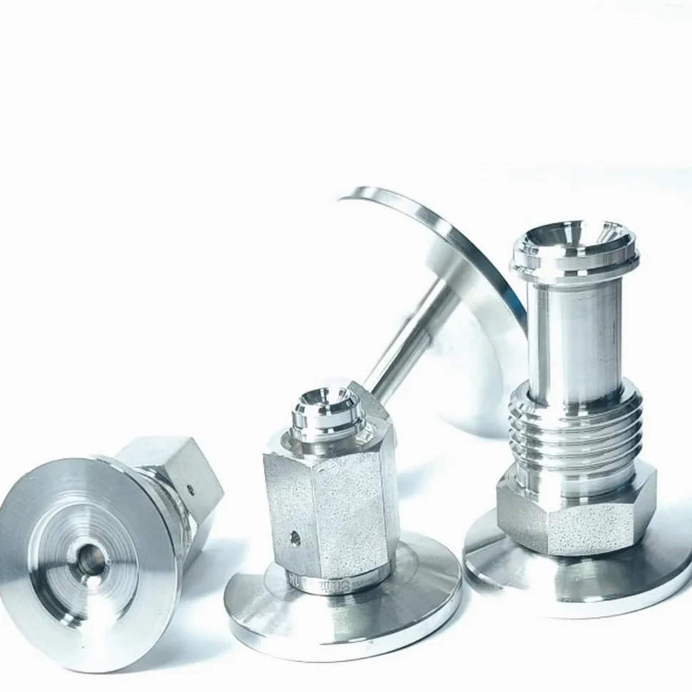 K16/25/40/50 To 1/4" 1/2" VCR Male Female Sus 316L Stainless Steel Pipe Fitting Coupler Union Connector(KF16 (OD30mm),1l4 Inch VCR Female) Brass Hose