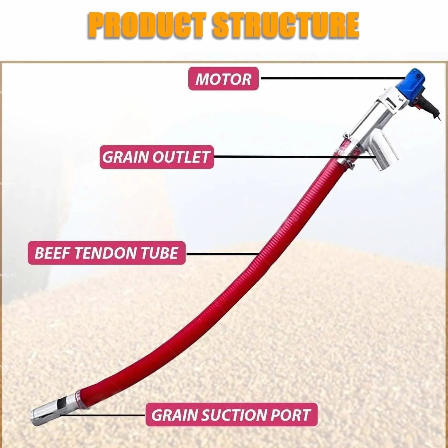 Transportador De Gránulos Para Granos, Polvo Y Granulado. Transportador De Tornillo Sin Fin De 2000 W Para Granjas. Máquina De Succión De Granos Para Diversos Granos, Cemento, Pellets.
