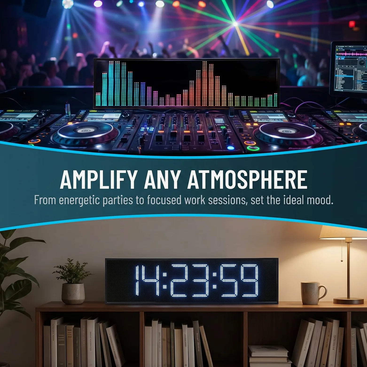 Analizador De Espectro Musical, Visualizador De Audio Doméstico con 36 Modos De Visualización Led, Sensor De Voz, Reloj De Alta Precisión Y Entrada Aux/micrófono para Pc Y Juegos.