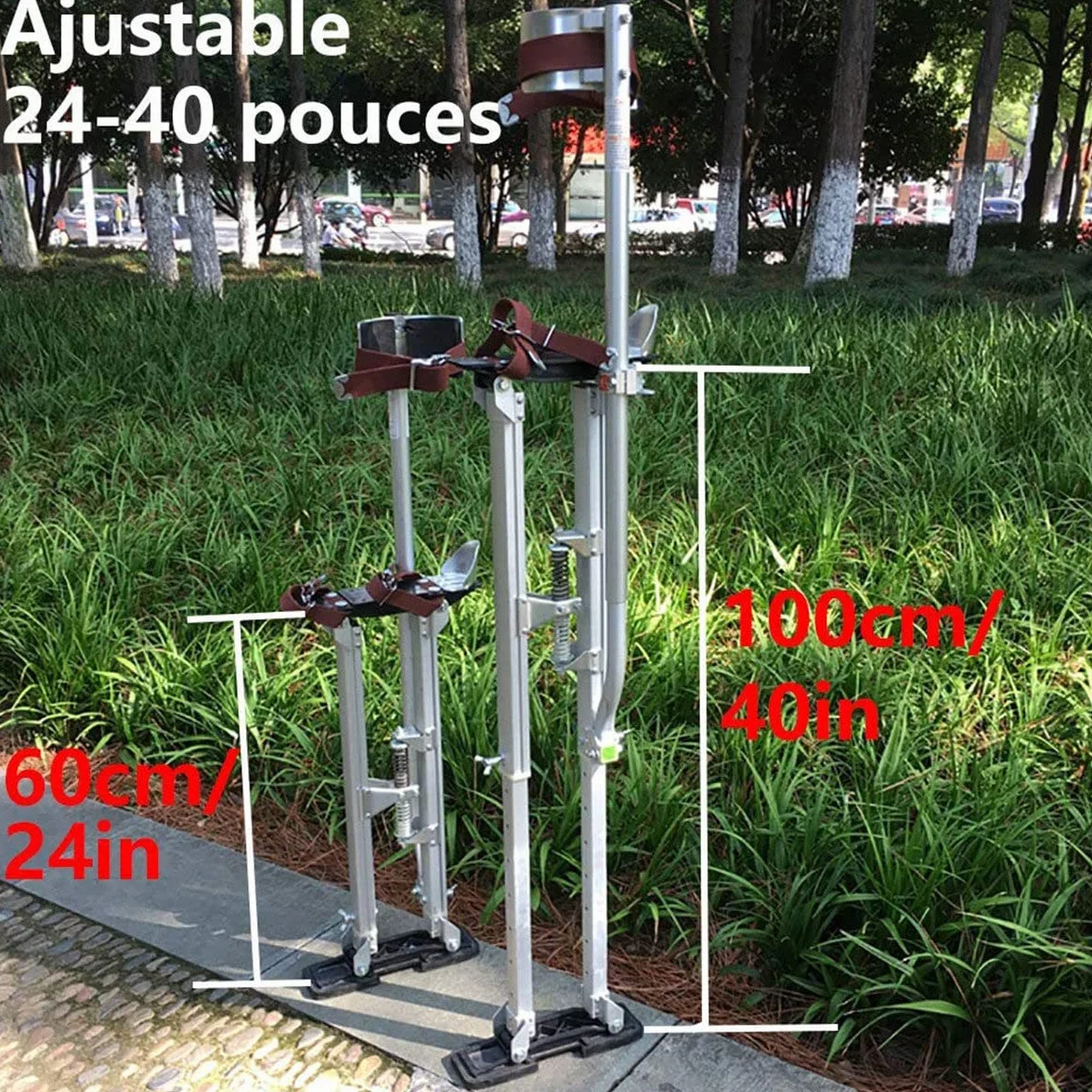 Zancos De Yeso Ajustables Profesionales De Aleación De Aluminio, Zancos de Trabajo Ajustables Pesado 46-76cm/61-101cm para Yeseros Jardineros Albañiles o Pintar,61-101cm/20-40in