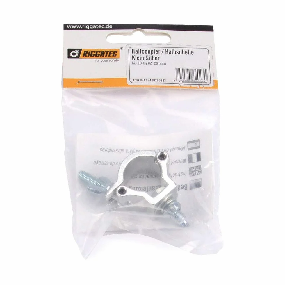 Halfcoupler pequeño 20 mm Plata 10 kg