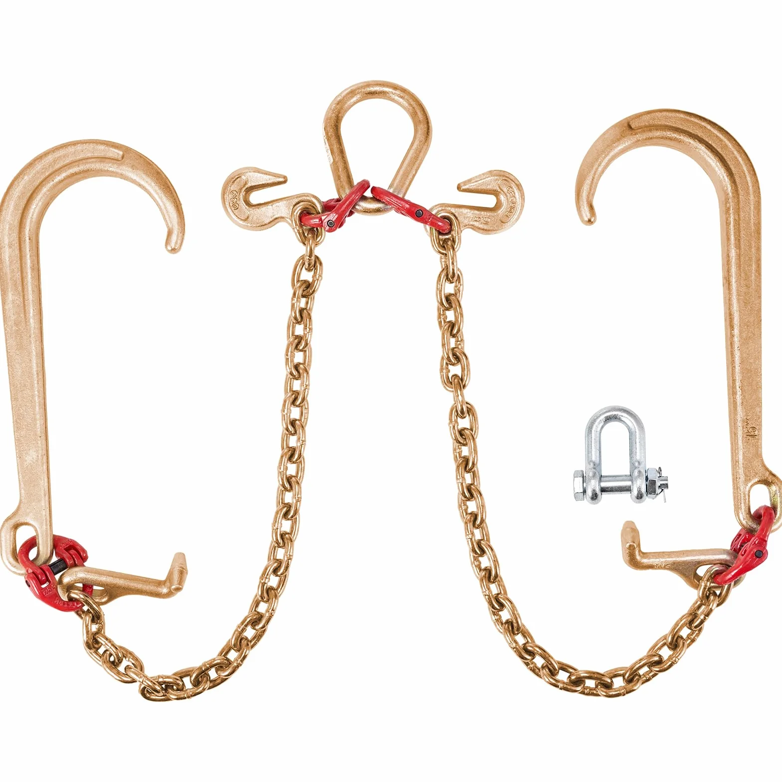 VEVOR Cadena de brida en V Grado 80 Transporte 4,2 T con Ganchos T 10x6cm J 38x15cm